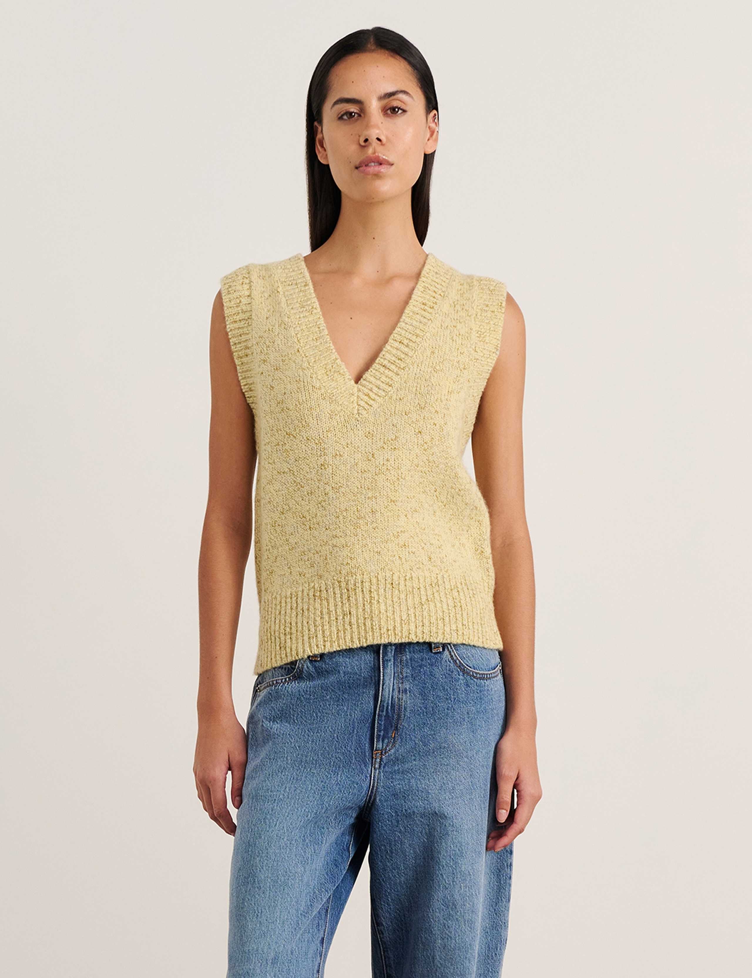 Wool Rich V Neck Knitted Vest 2 of 5