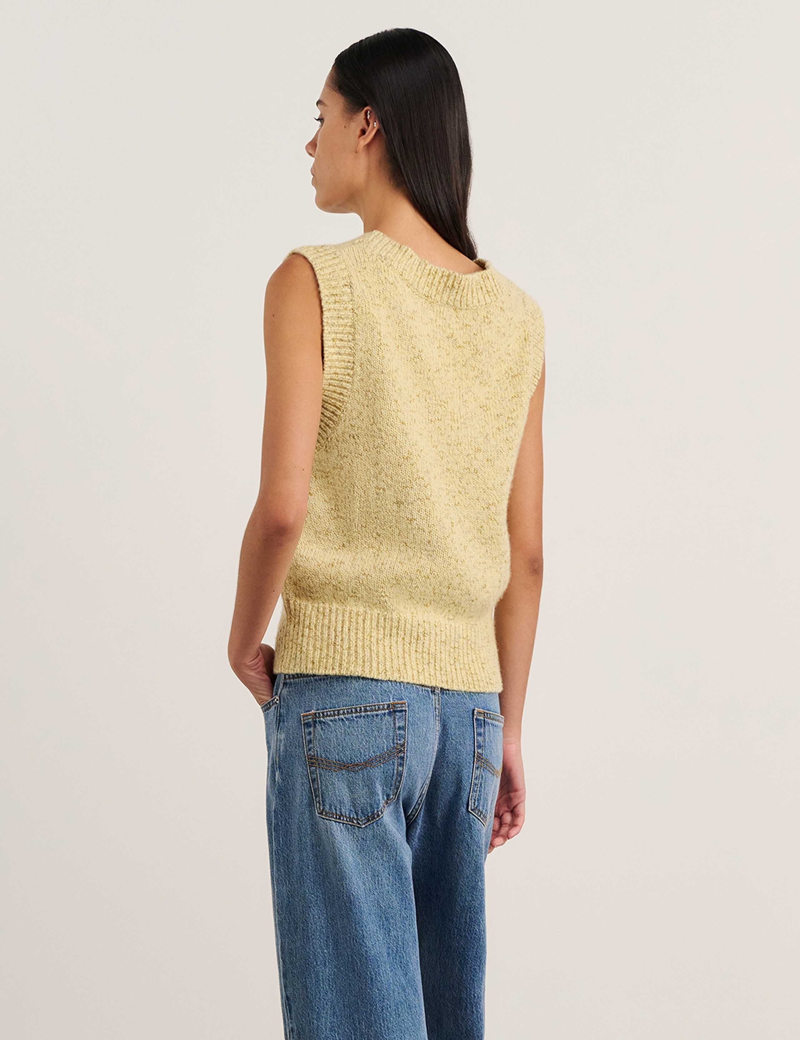 Wool Rich V Neck Knitted Vest 3 of 5