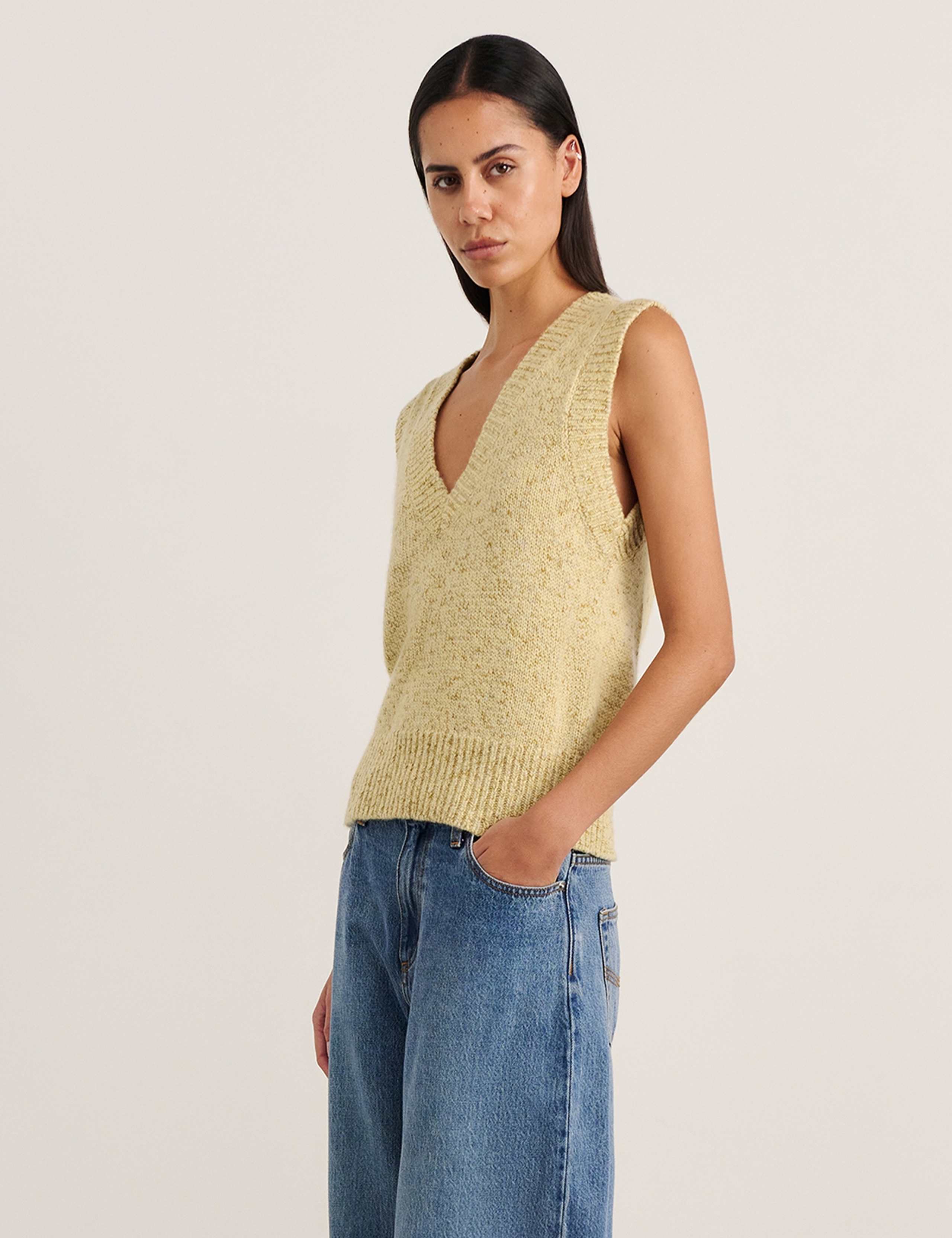 Wool Rich V Neck Knitted Vest 4 of 5