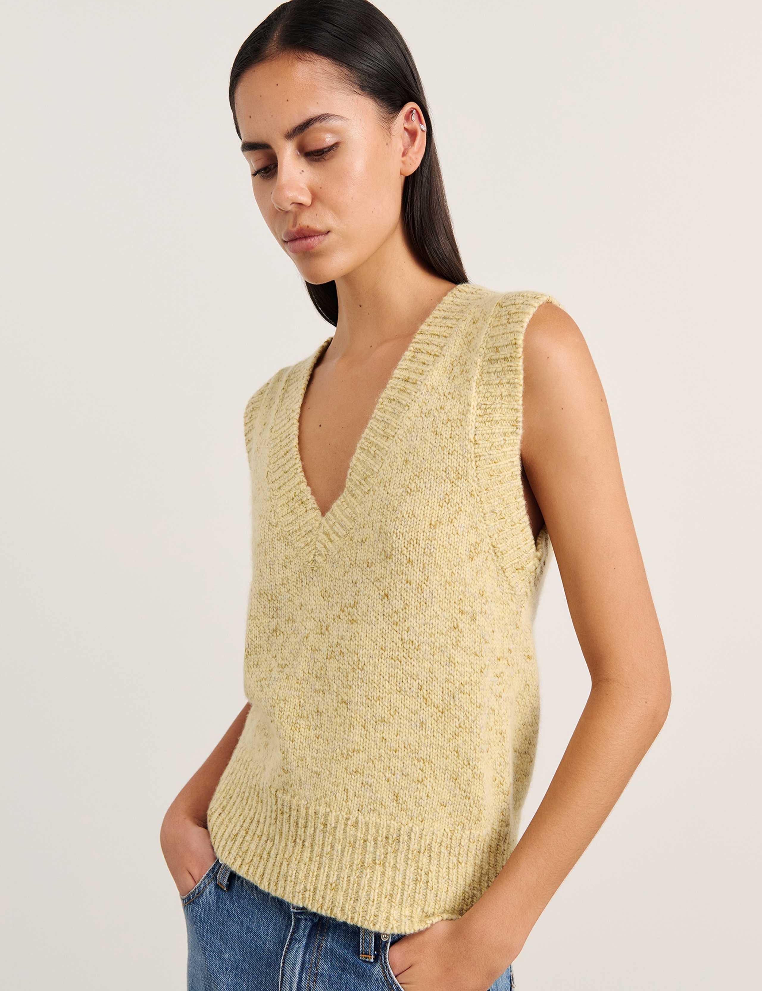 Wool Rich V Neck Knitted Vest 5 of 5