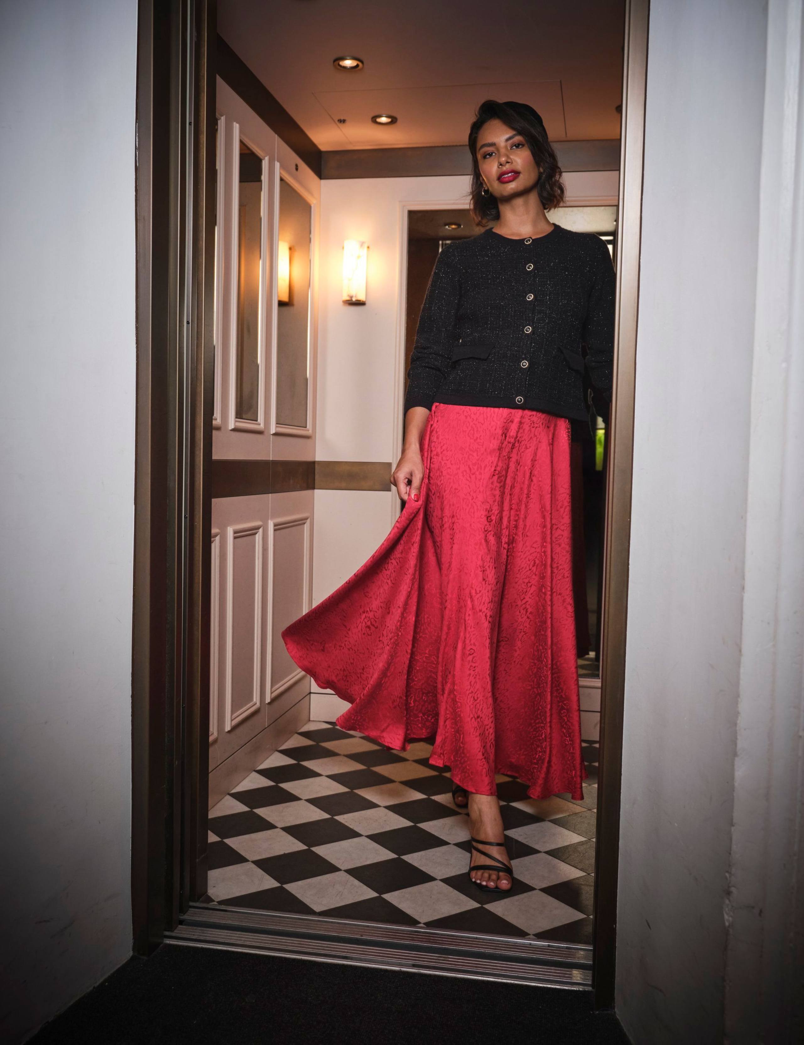 Lyocell Rich Midi A-Line Skirt 3 of 6