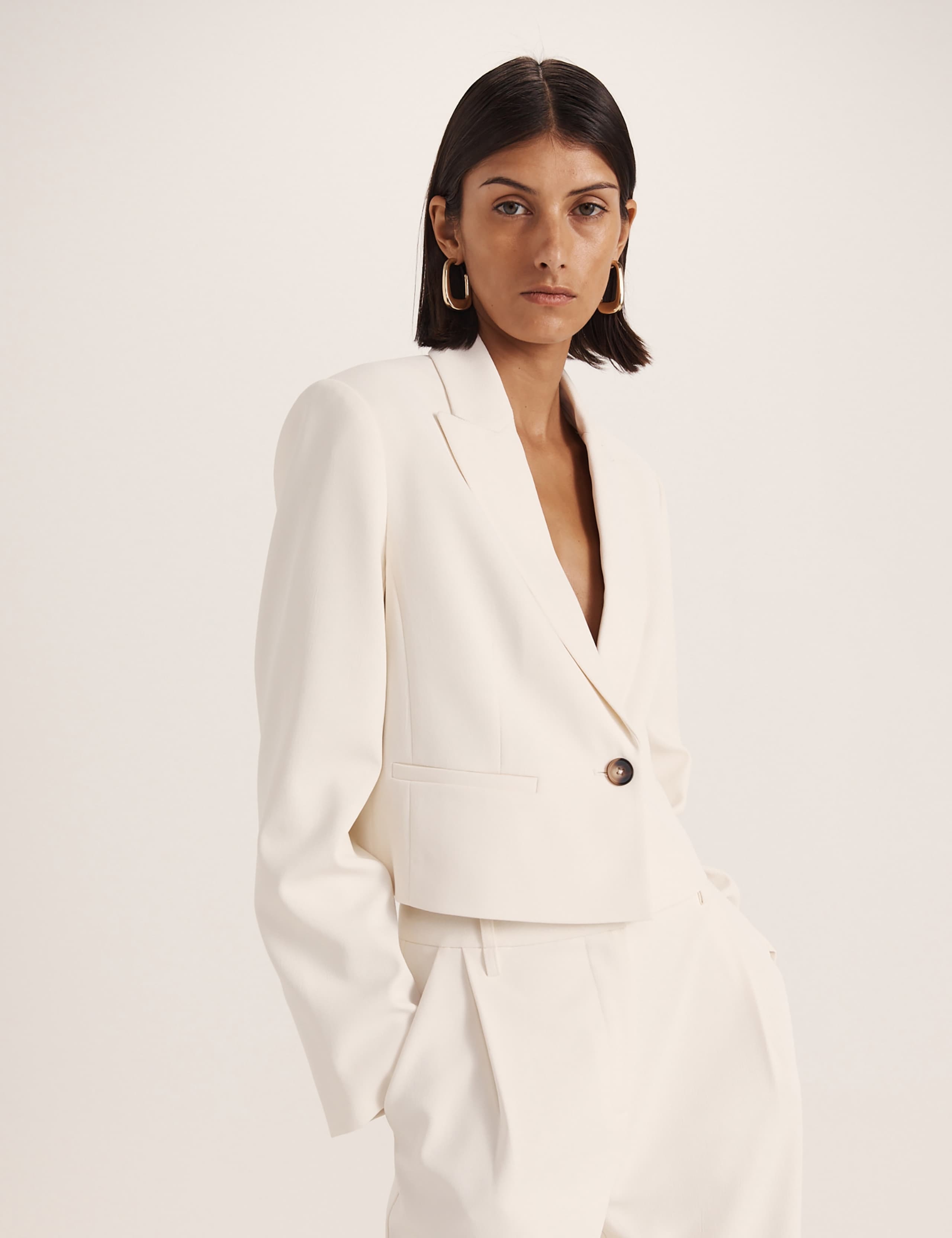 Single Breasted Cropped Blazer 1 of 8