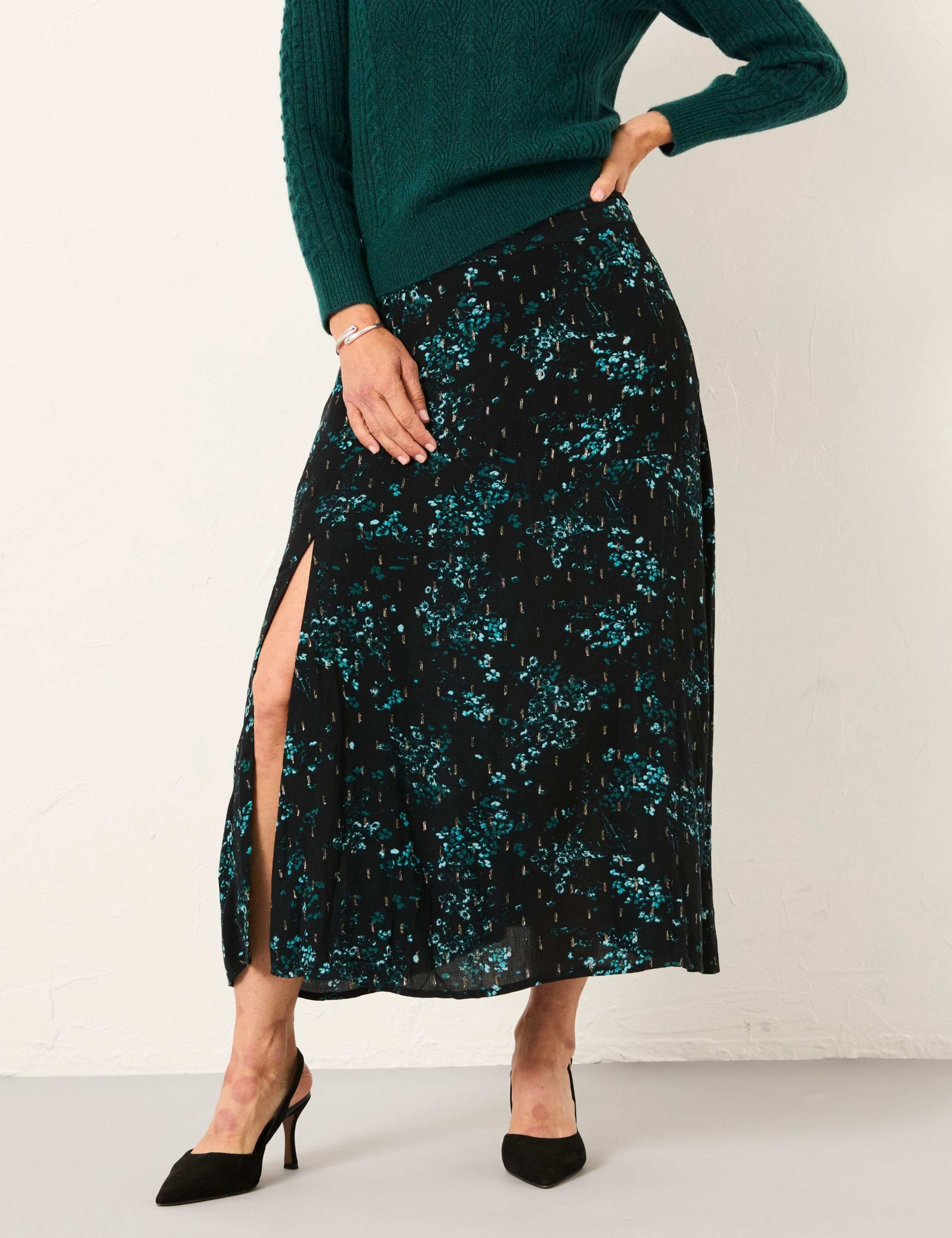 Floral Midi A-Line Skirt 3 of 6