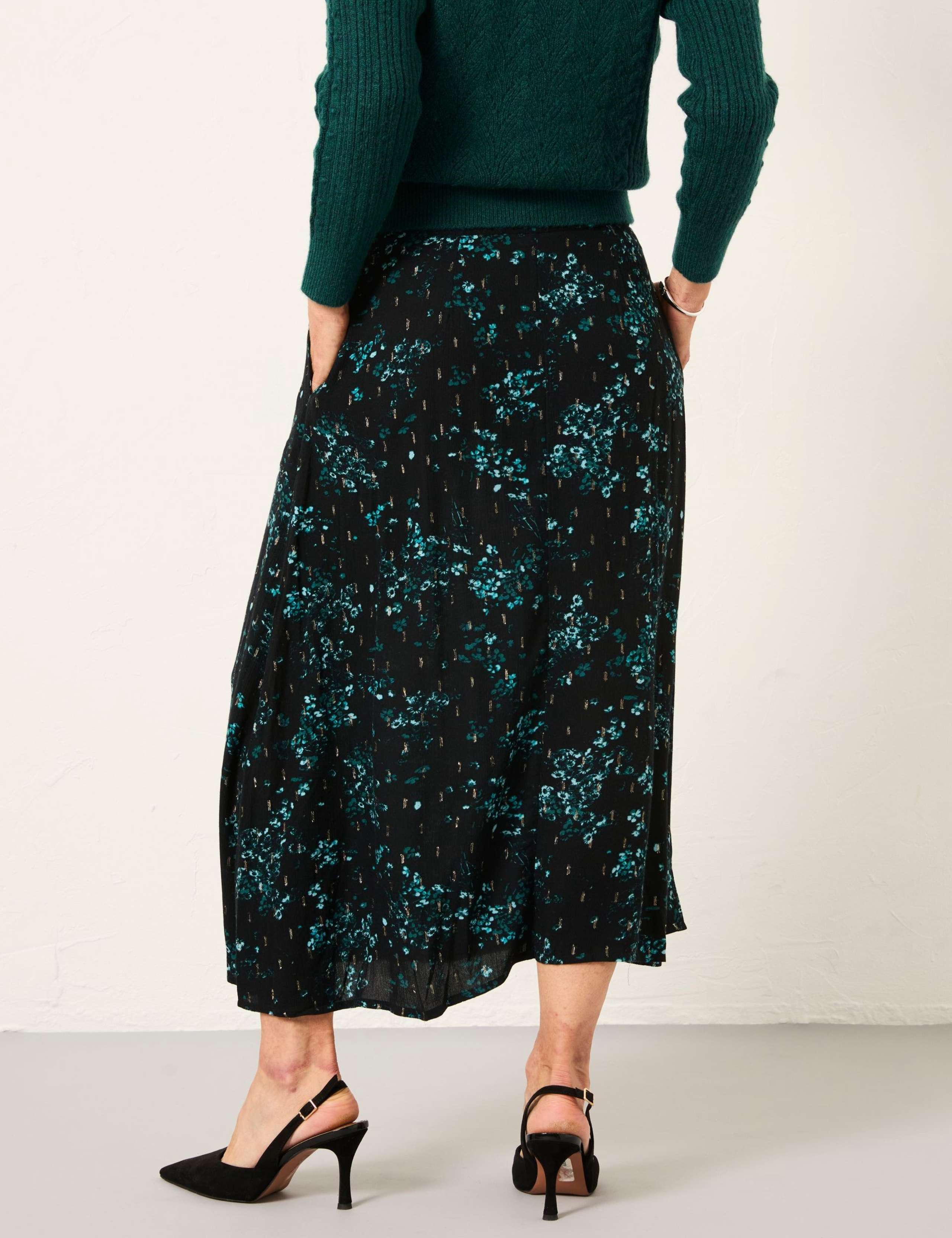 Floral Midi A-Line Skirt 6 of 6