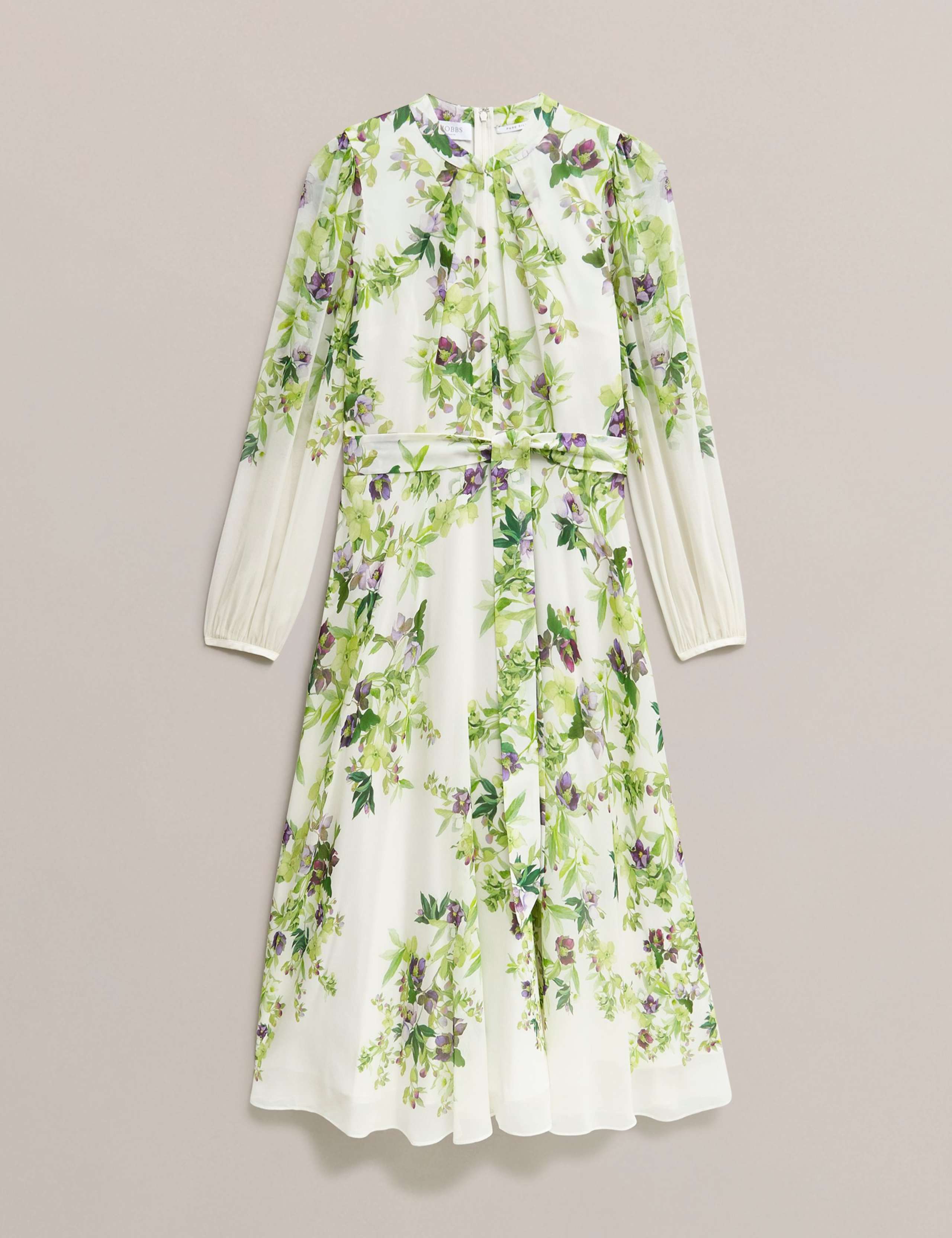 Silk Floral Knee Length Shift Dress 2 of 5