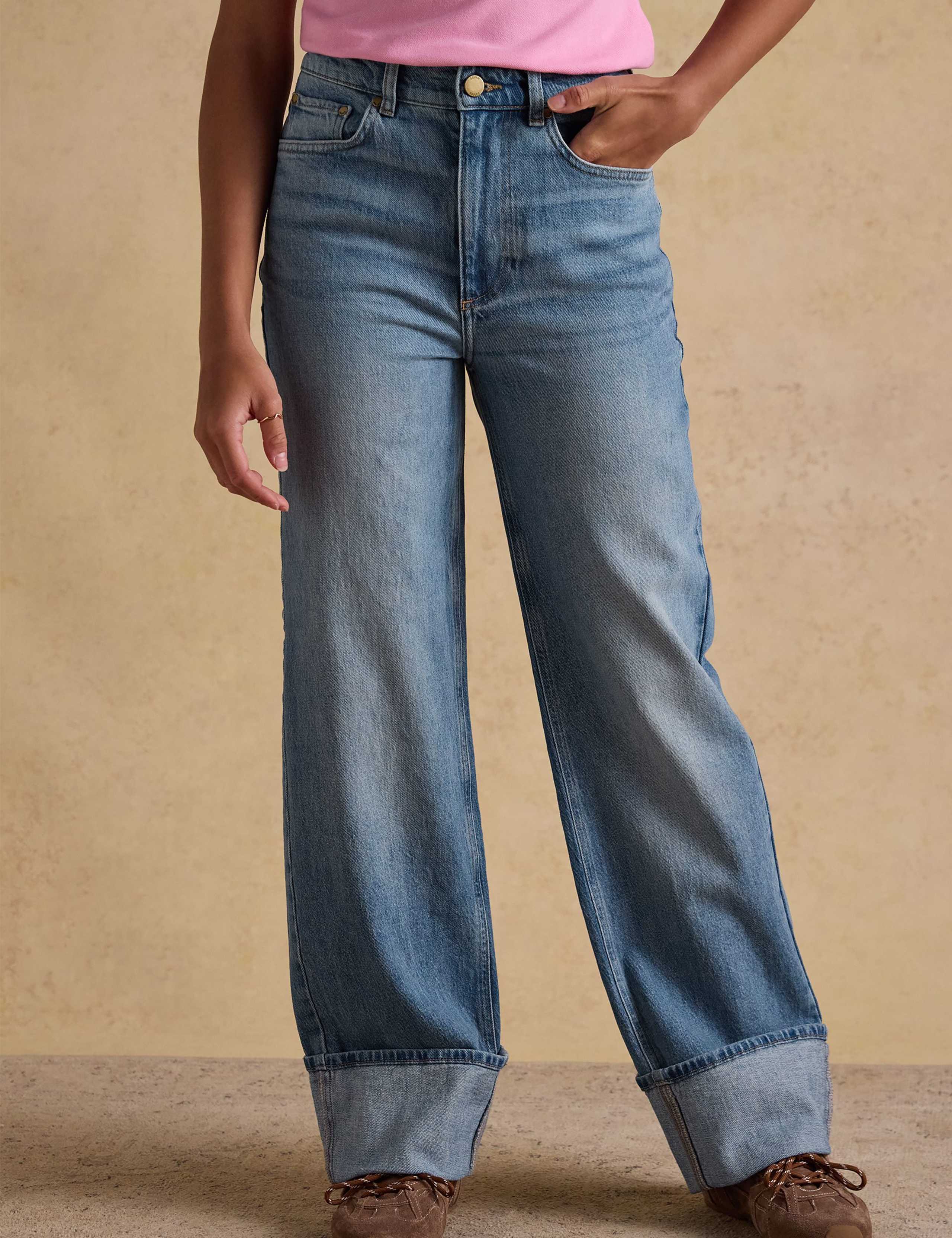Relaxed High Waist Cuffed Jeans 3 of 8