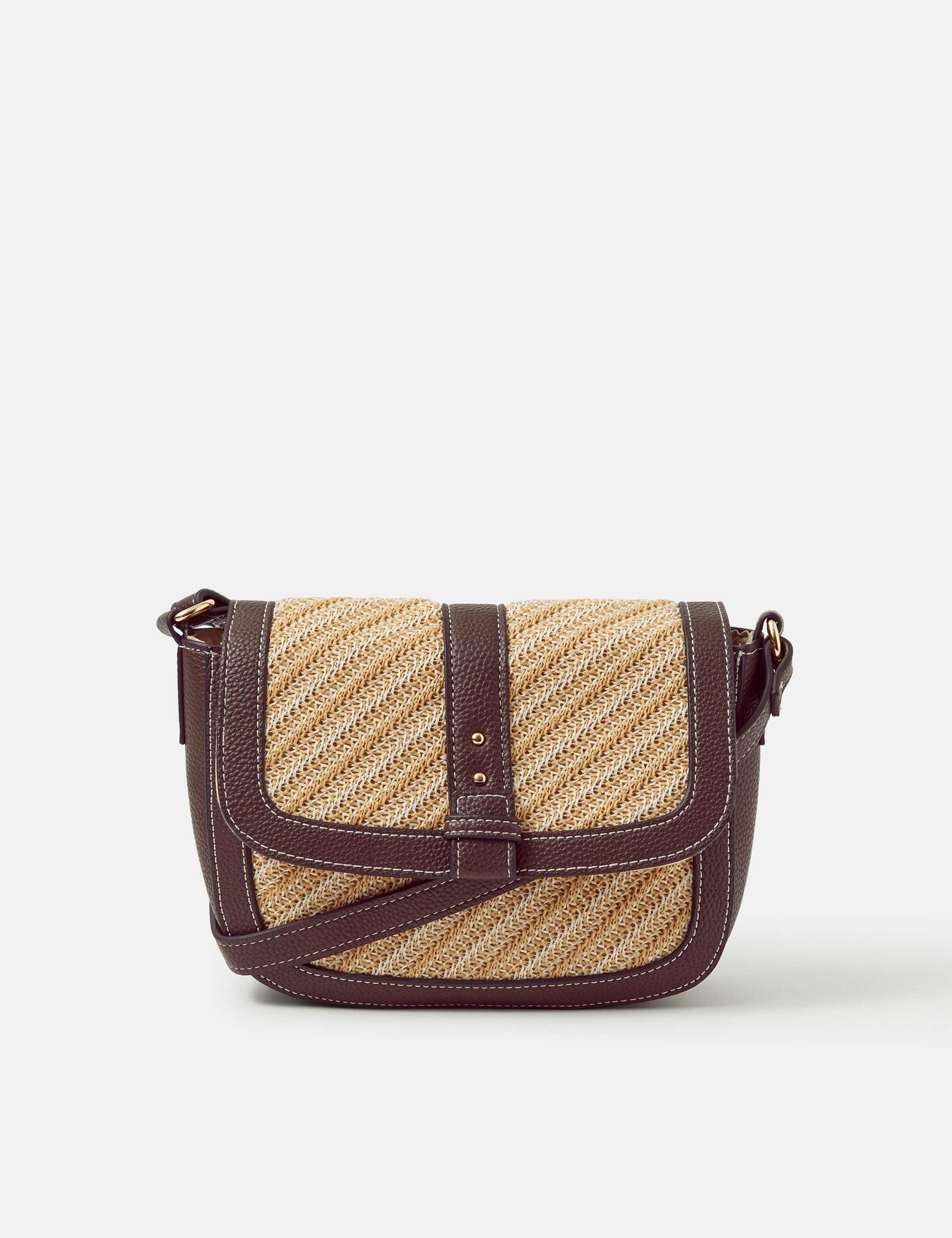 Woven Textured Contrast Trim Cross Body Bag 2 of 5