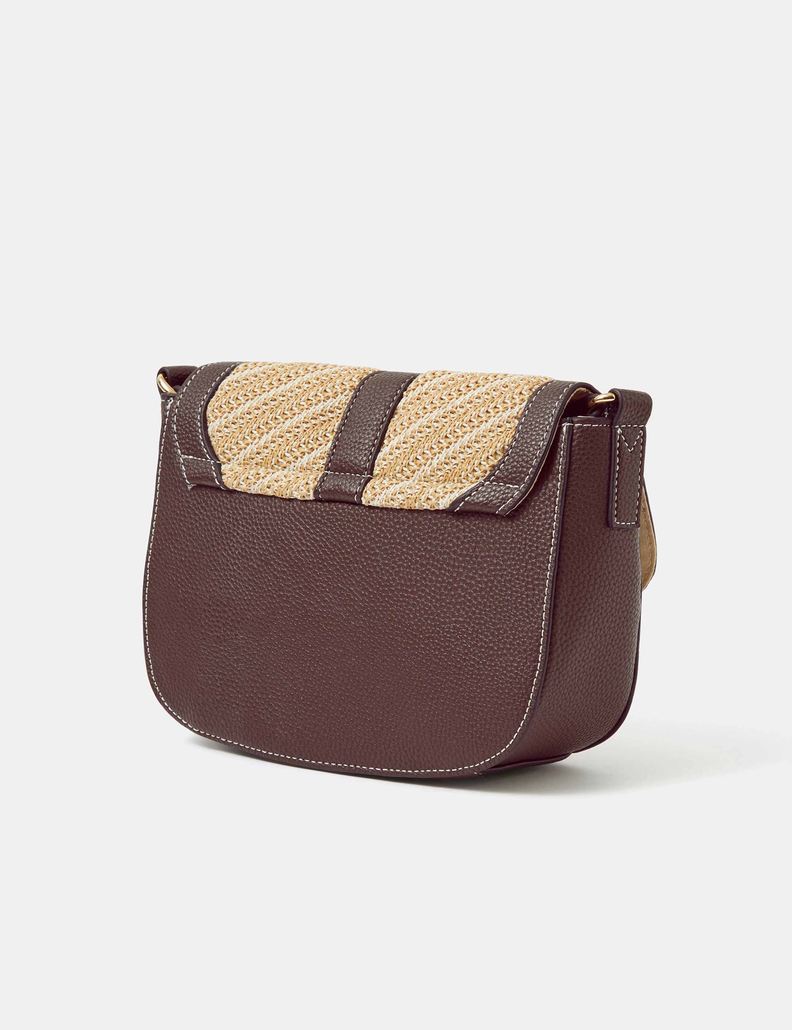 Woven Textured Contrast Trim Cross Body Bag 3 of 5