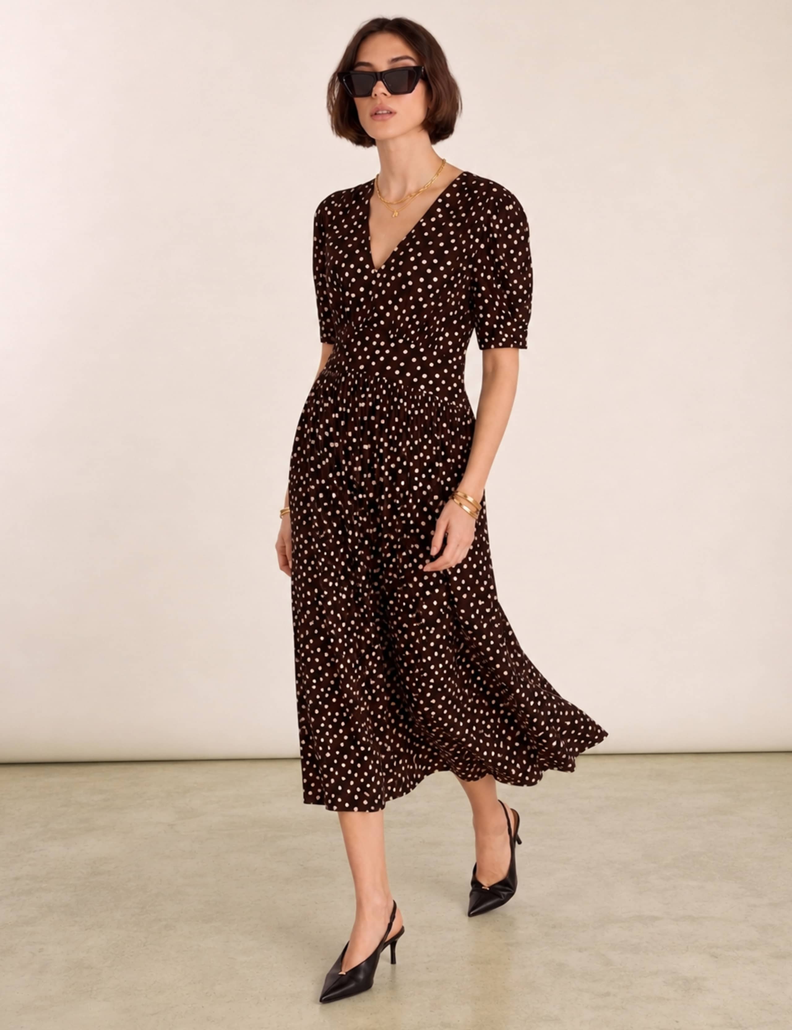 Polka Dot Midi Tea Dress 2 of 4