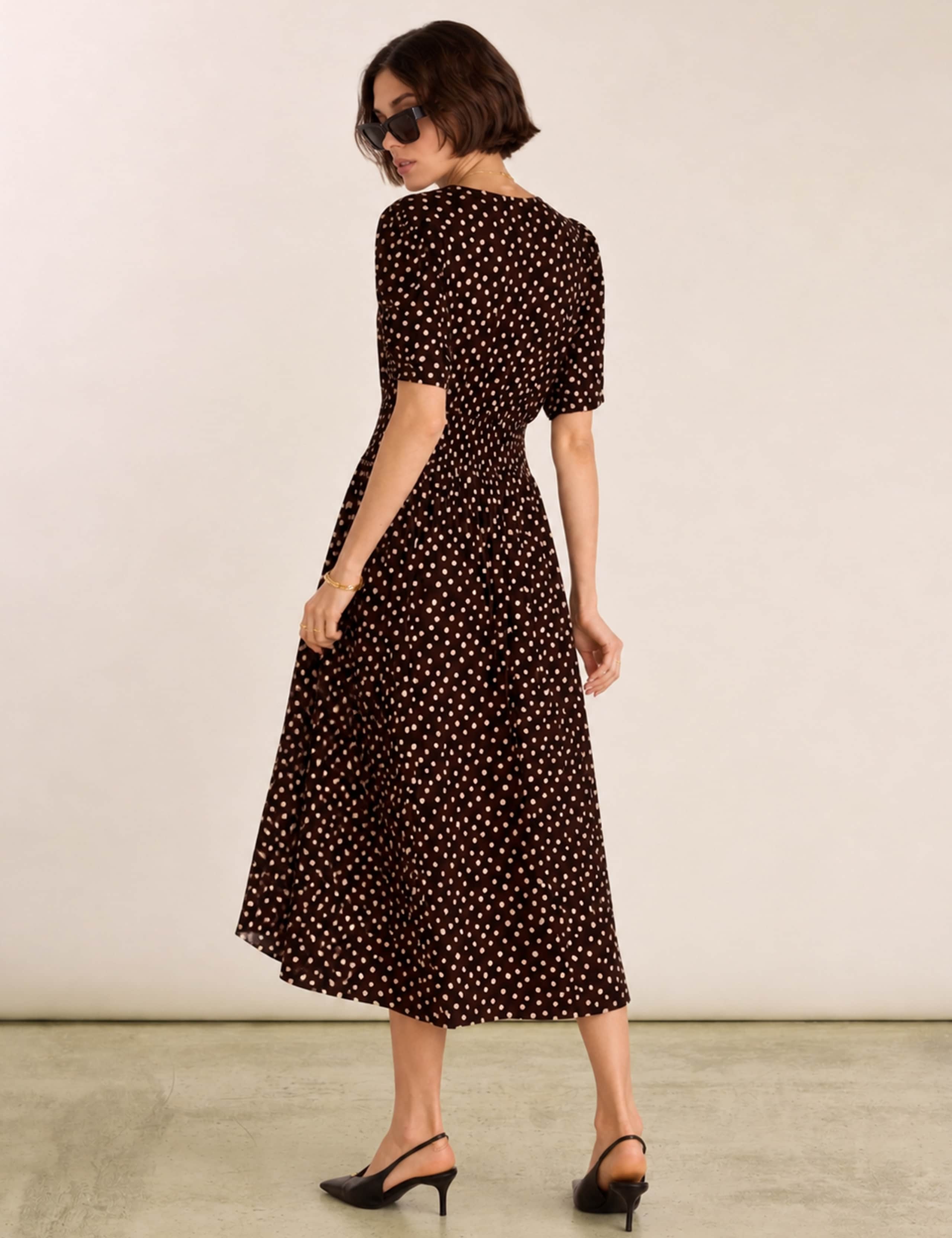 Polka Dot Midi Tea Dress 3 of 4