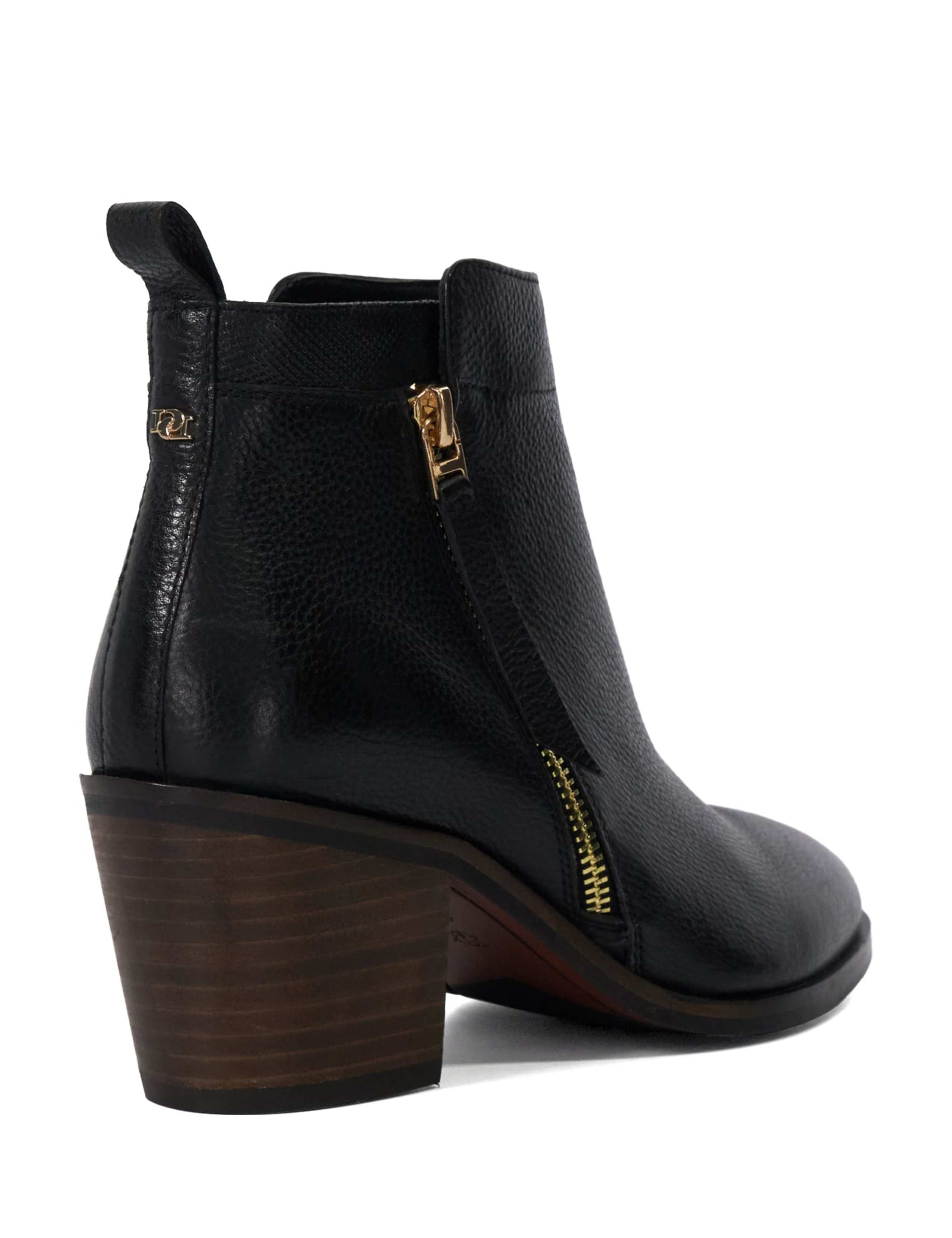 Leather Block Heel Pointed Ankle Boots 4 of 4