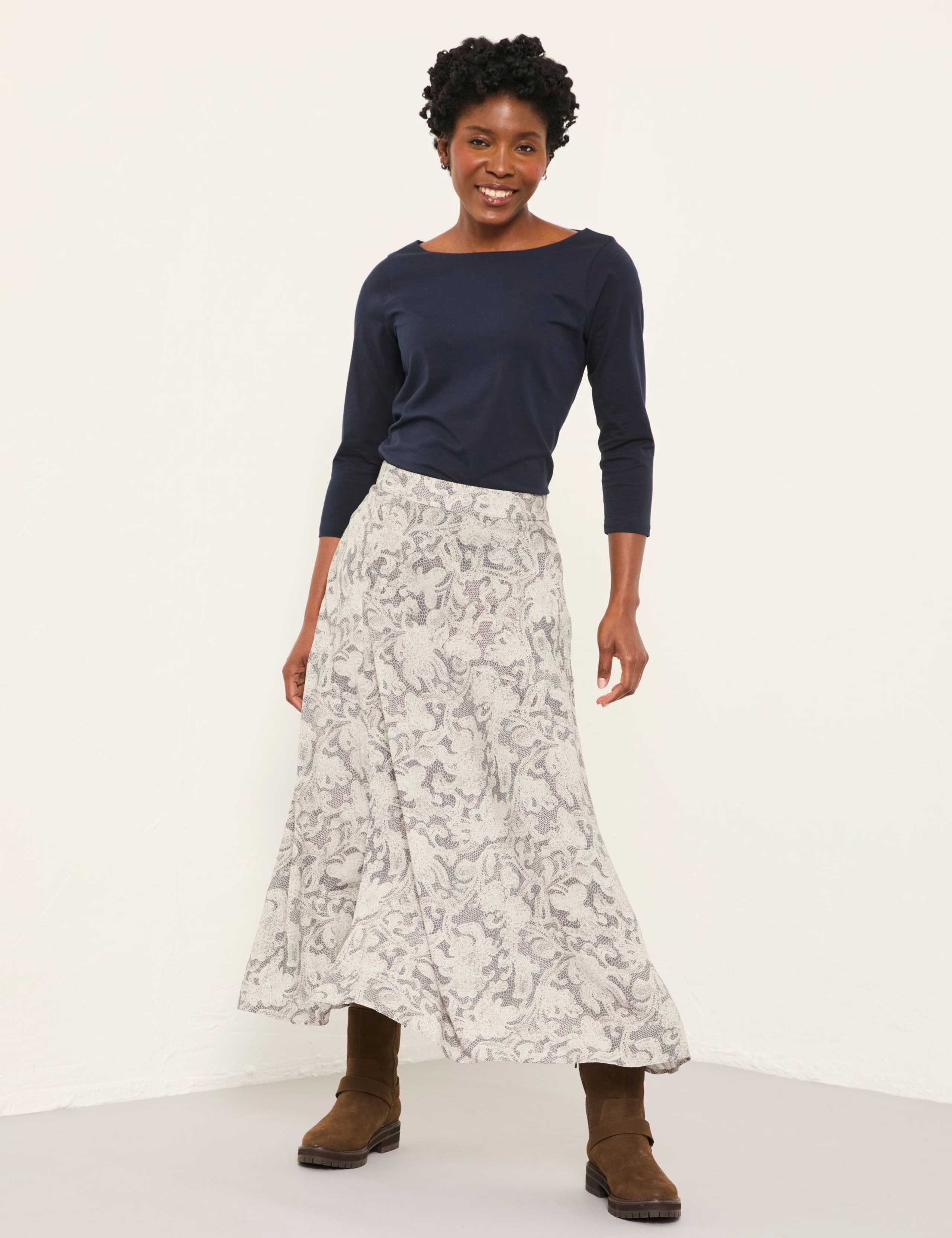 Floral Midi A-Line Skirt 6 of 6