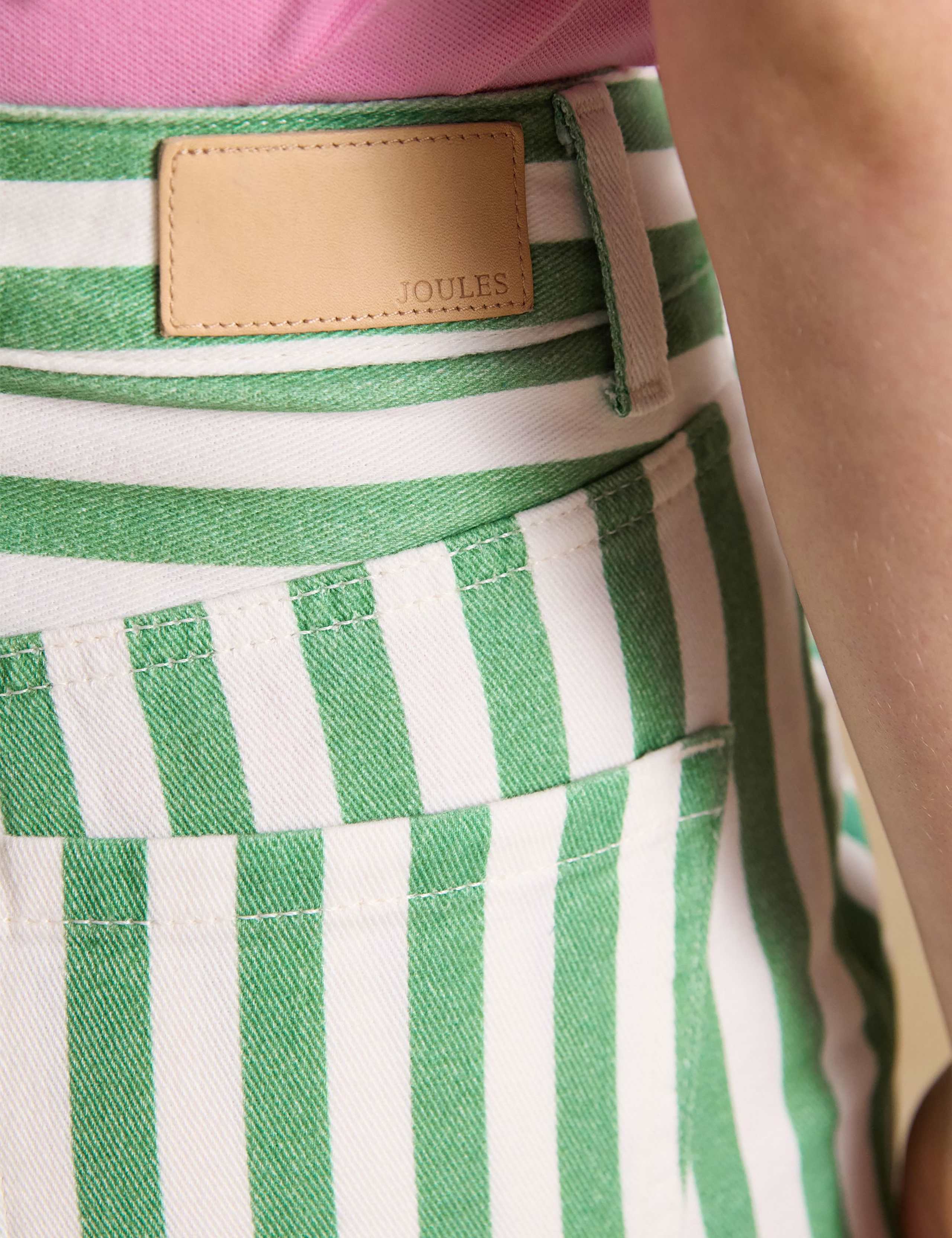 Striped High Waisted Tapered Cropped Jeans 2 of 7