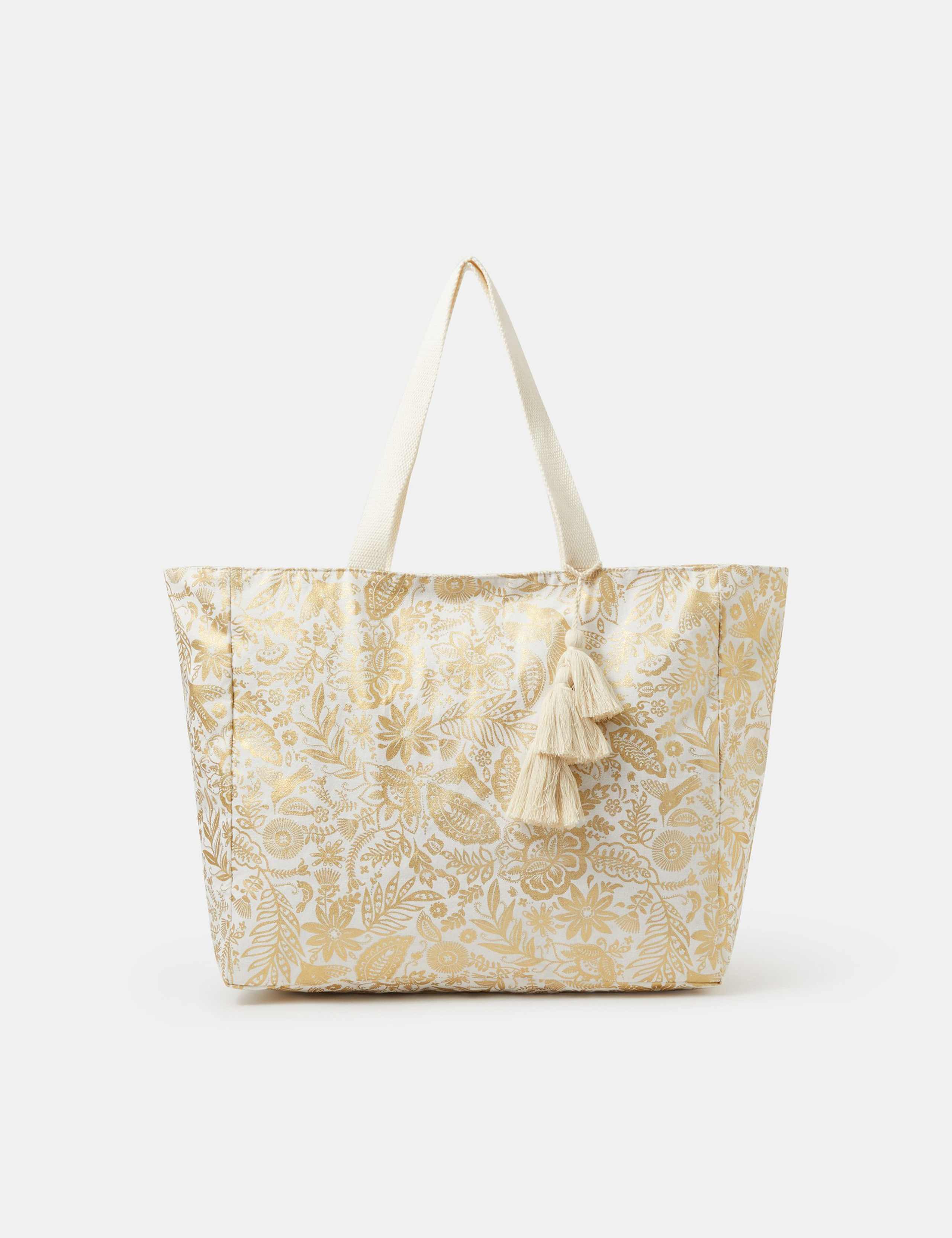Pure Cotton Metallic Printed Tote Bag 2 of 5