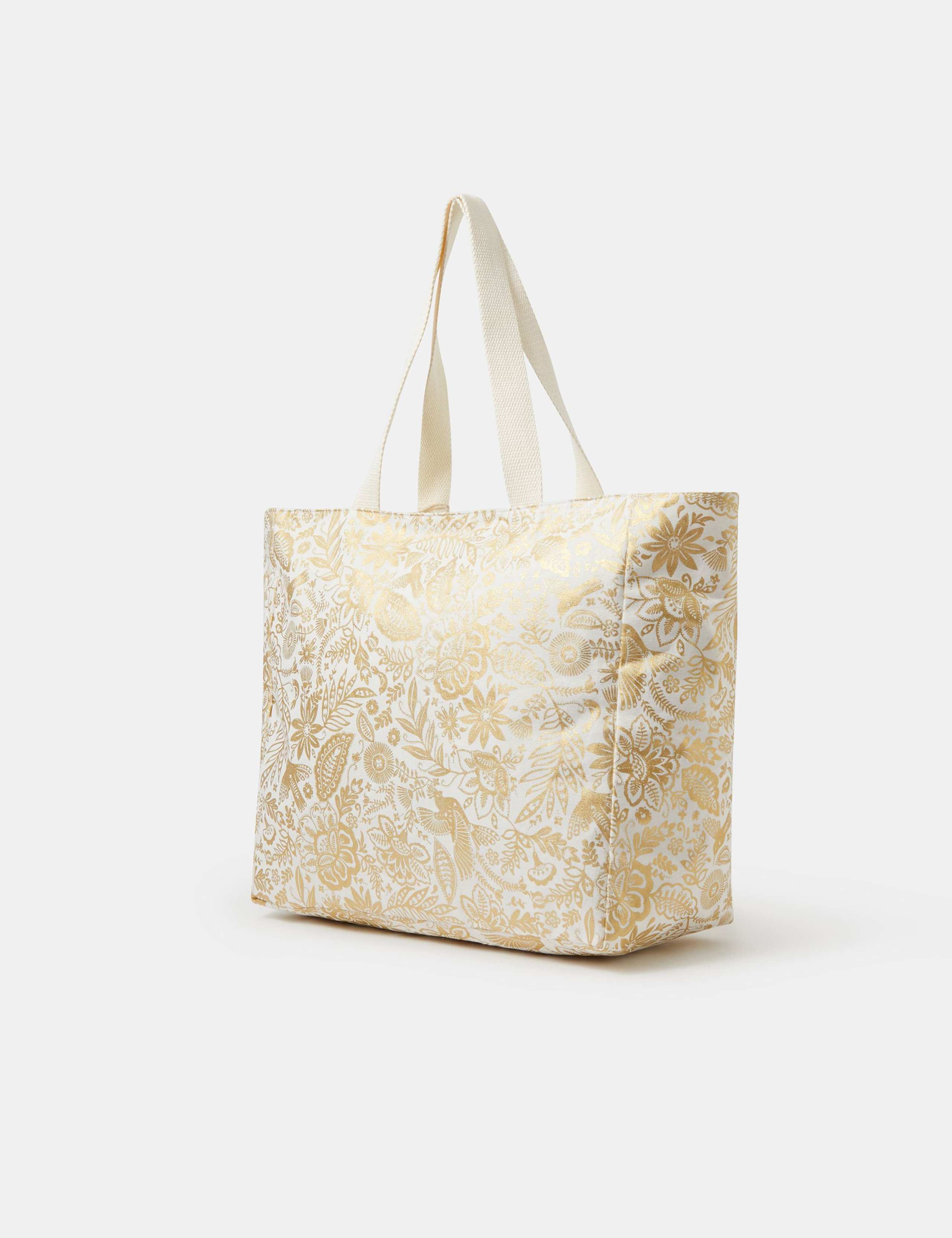 Pure Cotton Metallic Printed Tote Bag 3 of 5