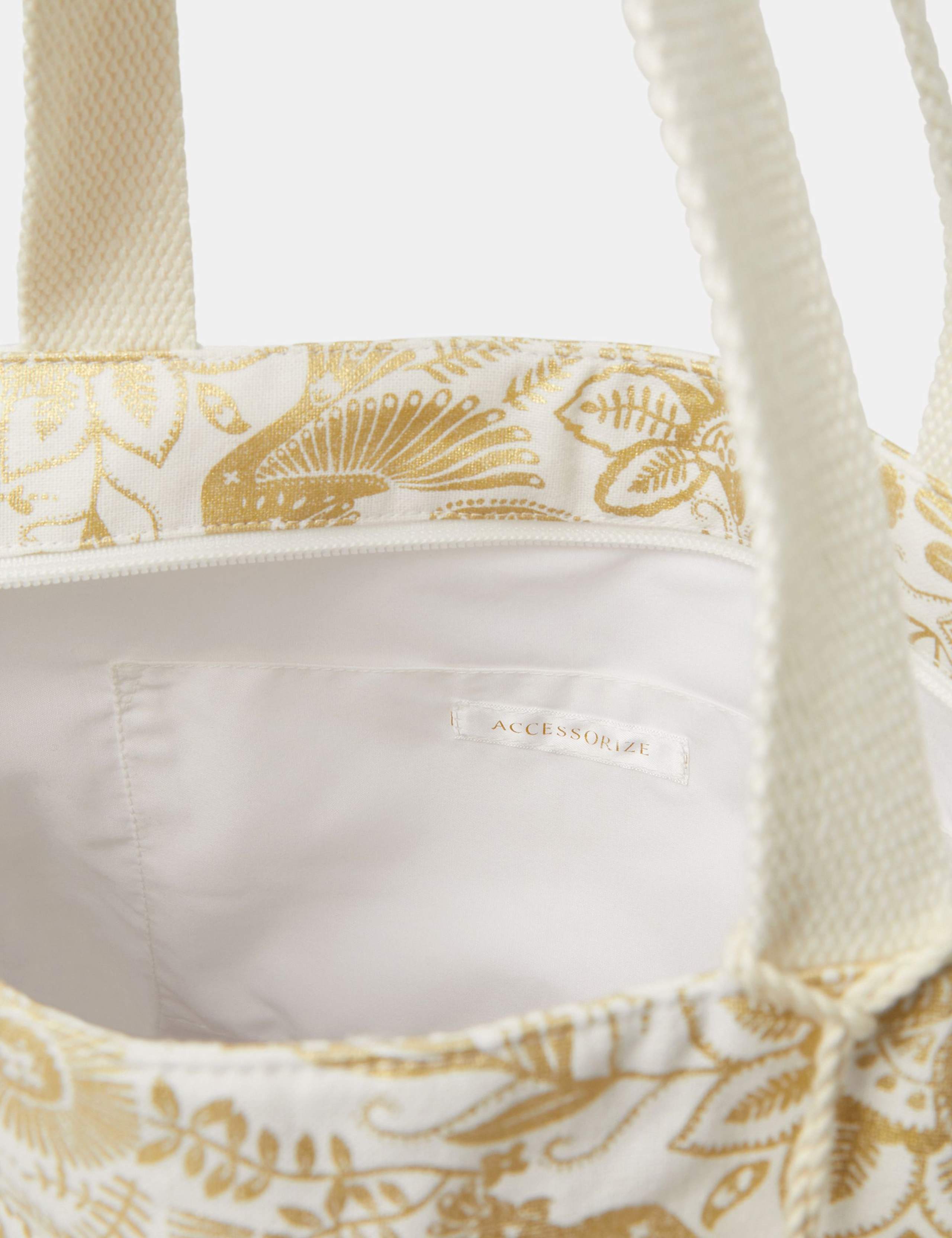 Pure Cotton Metallic Printed Tote Bag 4 of 5