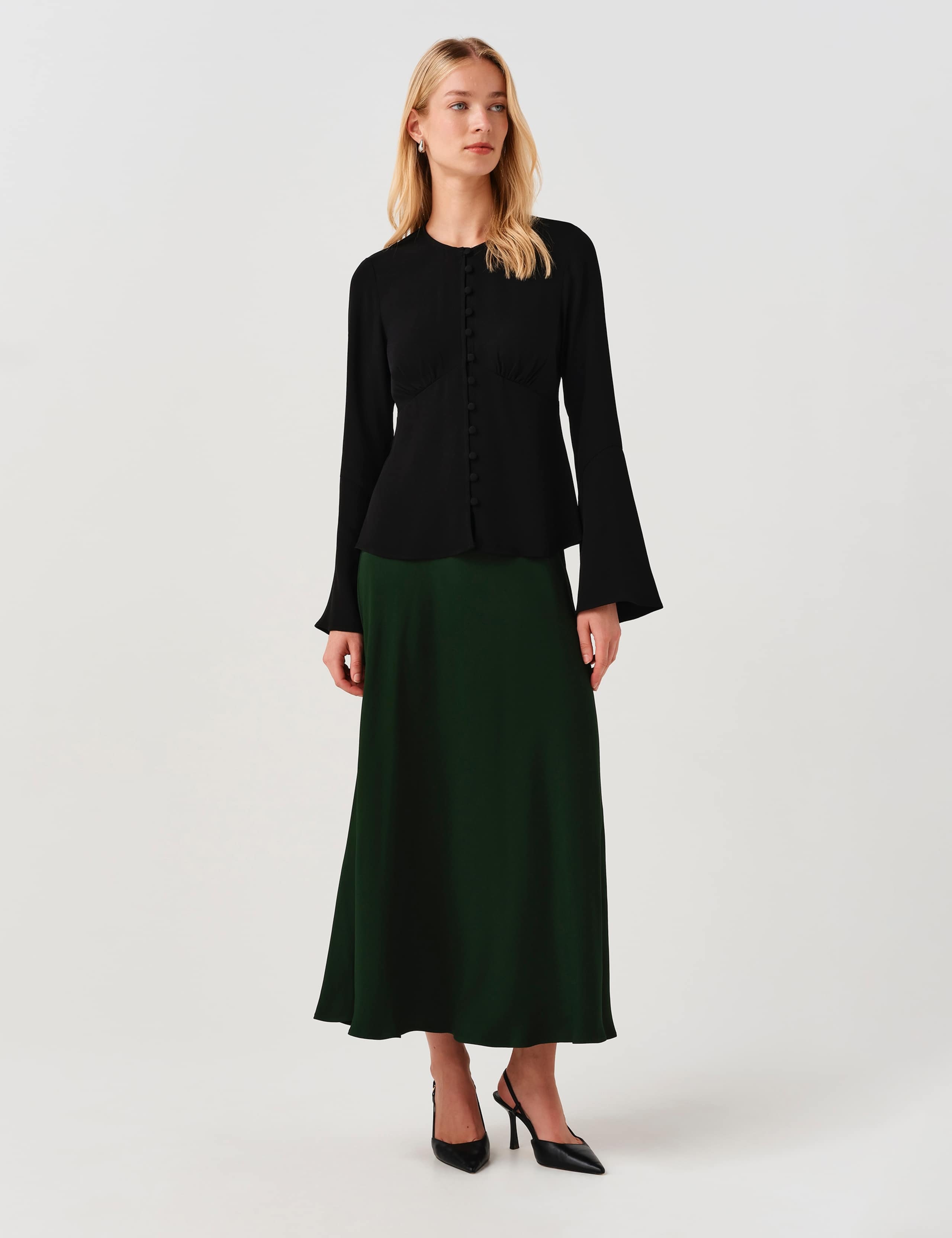 Round Neck Button Long Sleeve Blouse 9 of 10