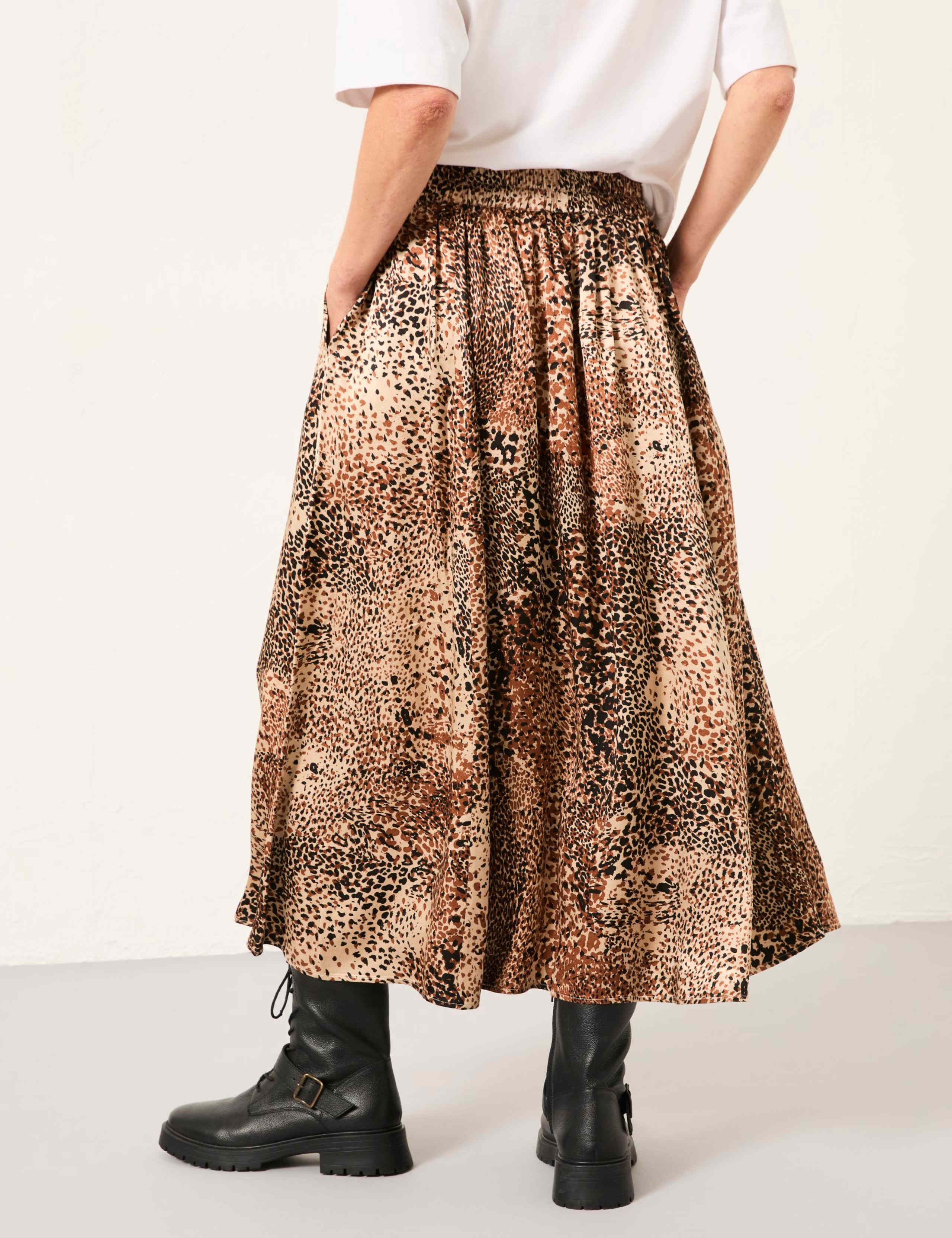 Animal Print Midi A-Line Skirt 4 of 6
