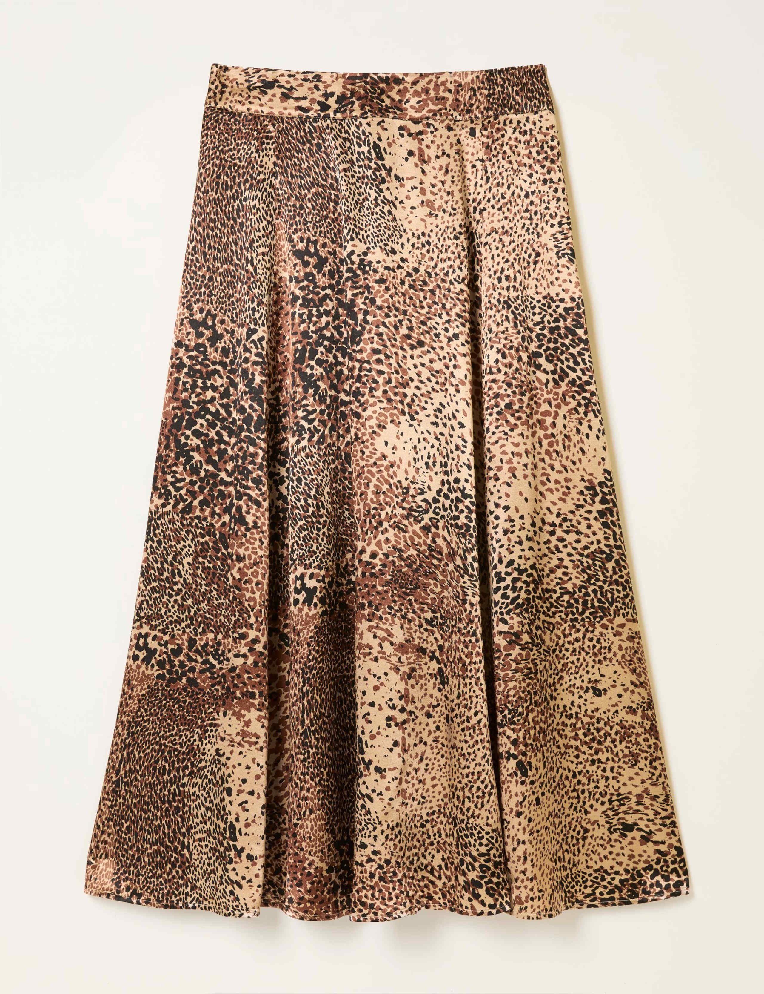 Animal Print Midi A-Line Skirt 2 of 6