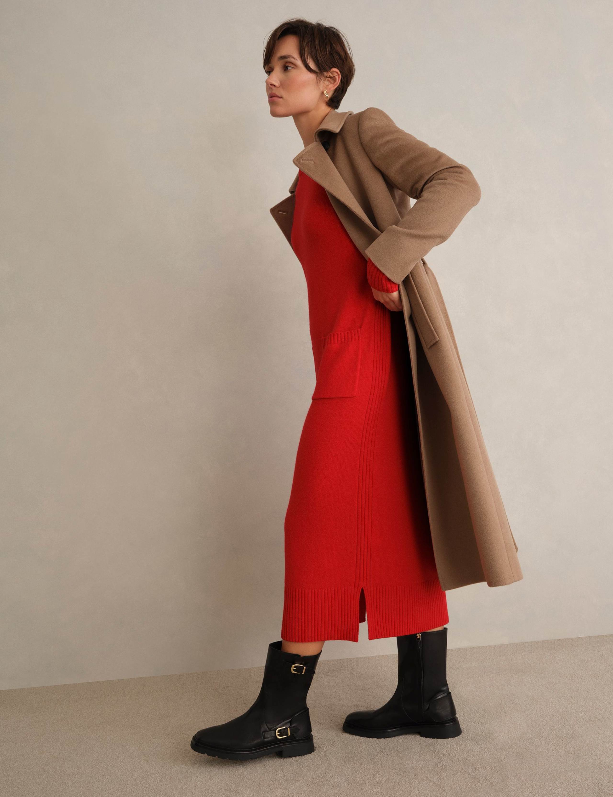 Merino Wool Rich Knitted Midi Jumper Dress 3 of 6