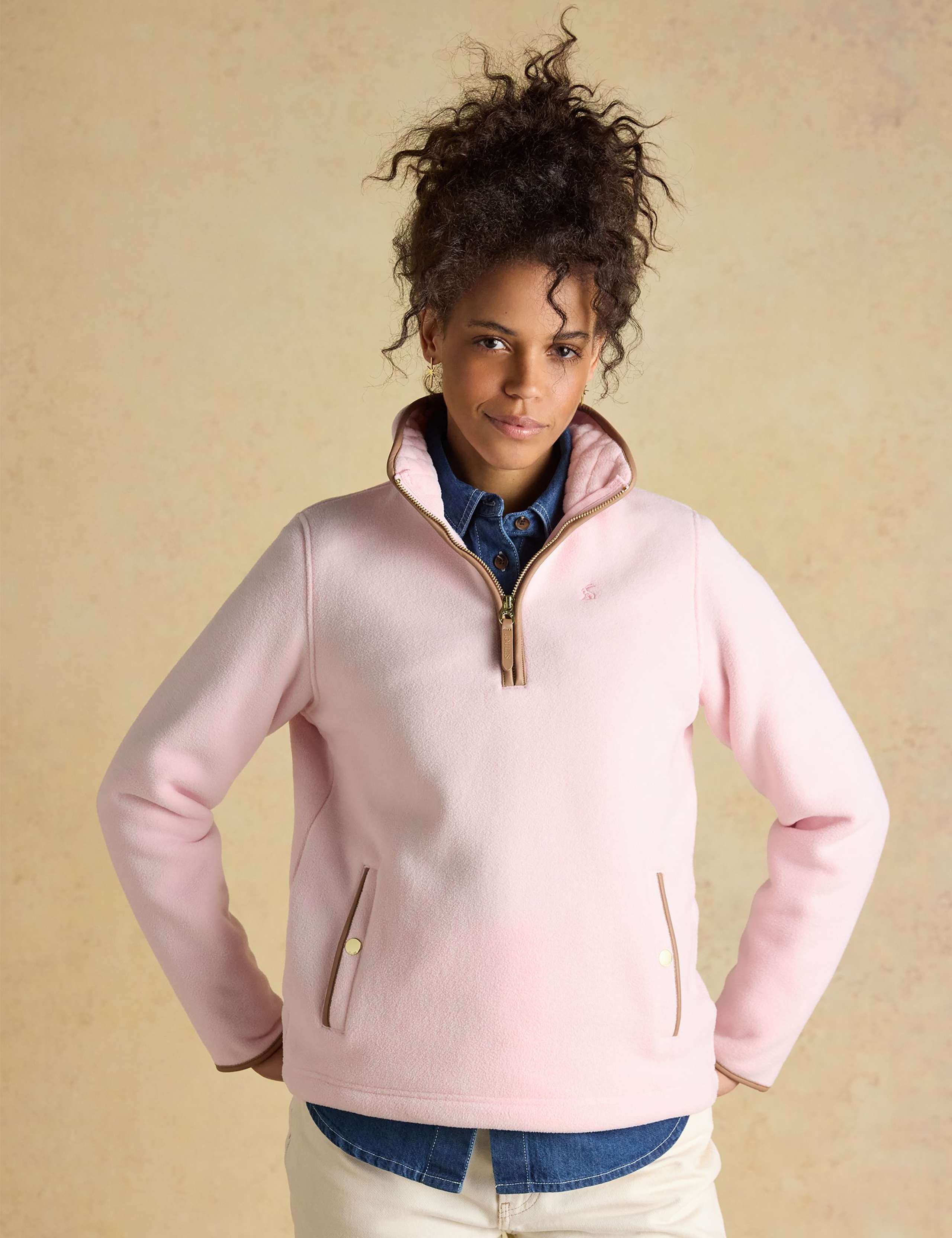 Textured Quarter Zip Fleece Sweatshirt 3 of 7