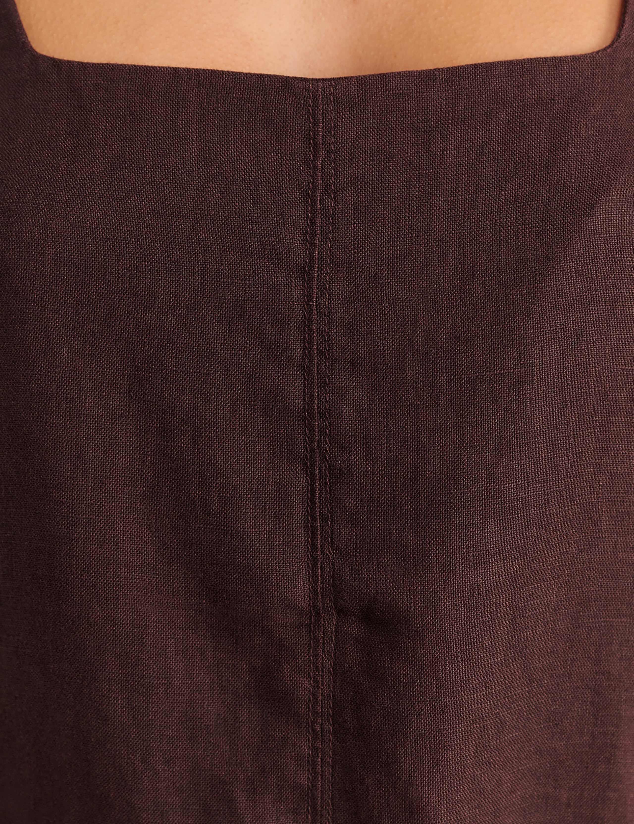 Pure Linen Square Neck Mini Shift Dress 6 of 6