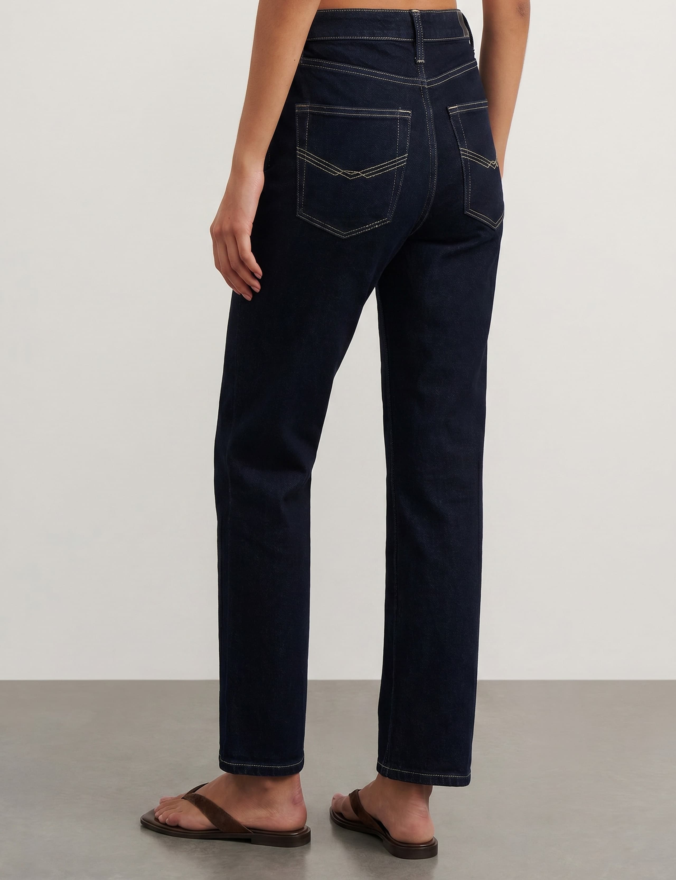 High Waisted Slim Straight Leg Cropped Jeans 4 of 5