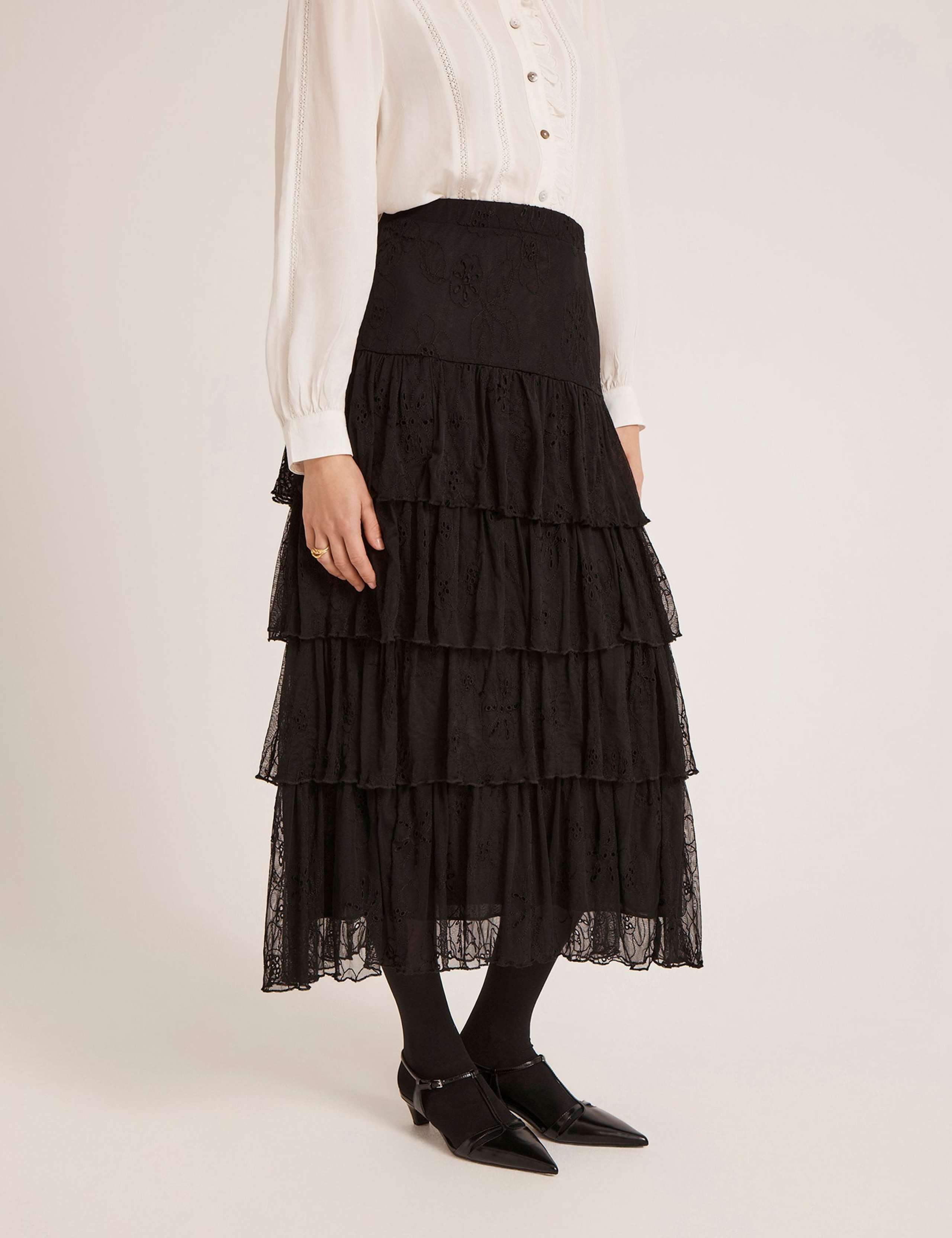 Broderie Midaxi Tiered Skirt 3 of 4