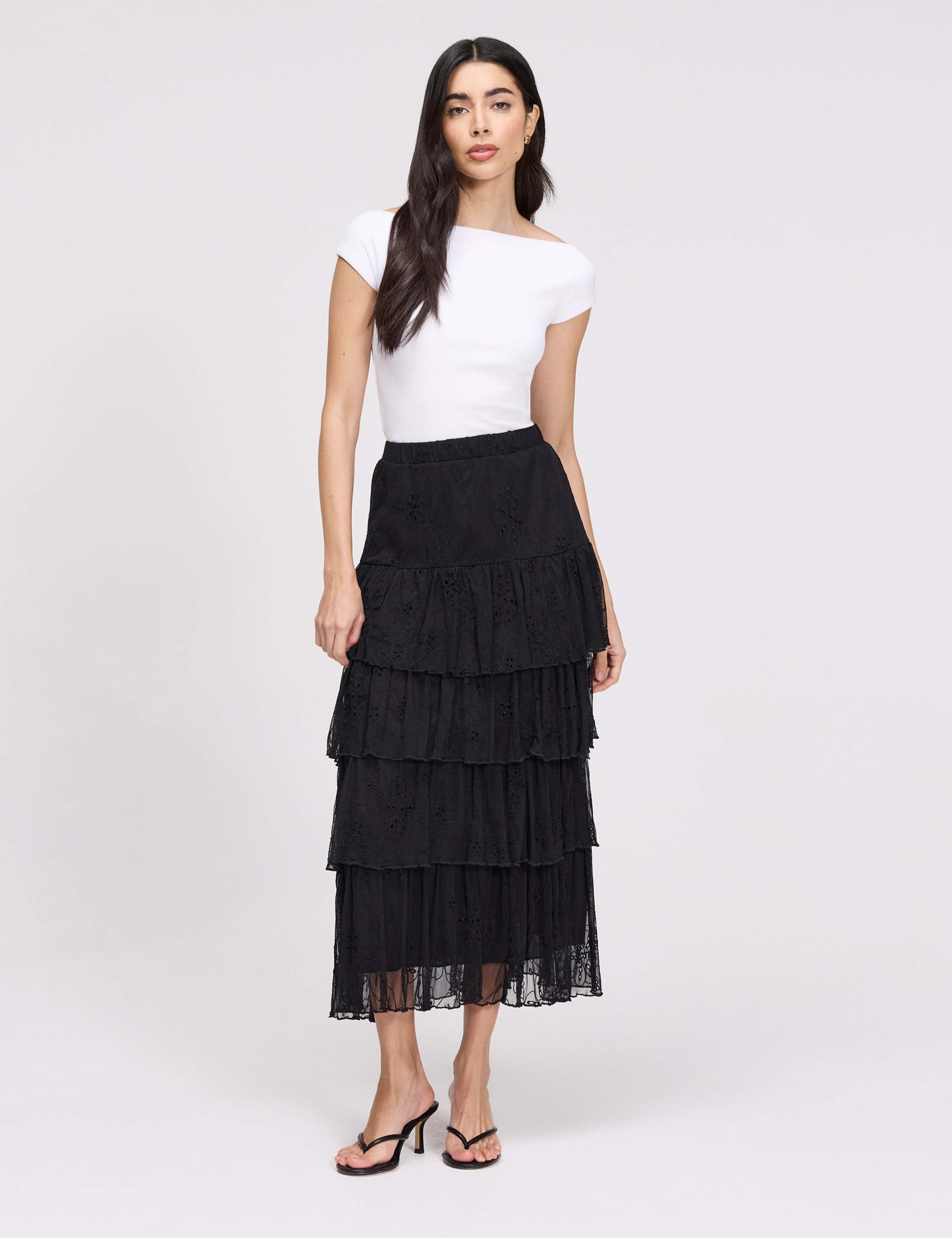 Broderie Midaxi Tiered Skirt 6 of 8