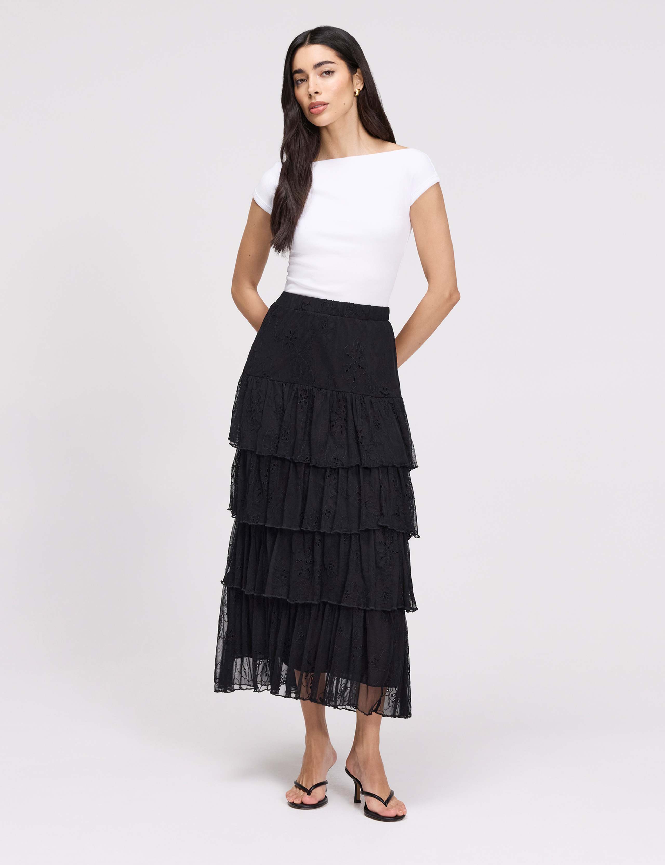 Broderie Midaxi Tiered Skirt 7 of 8