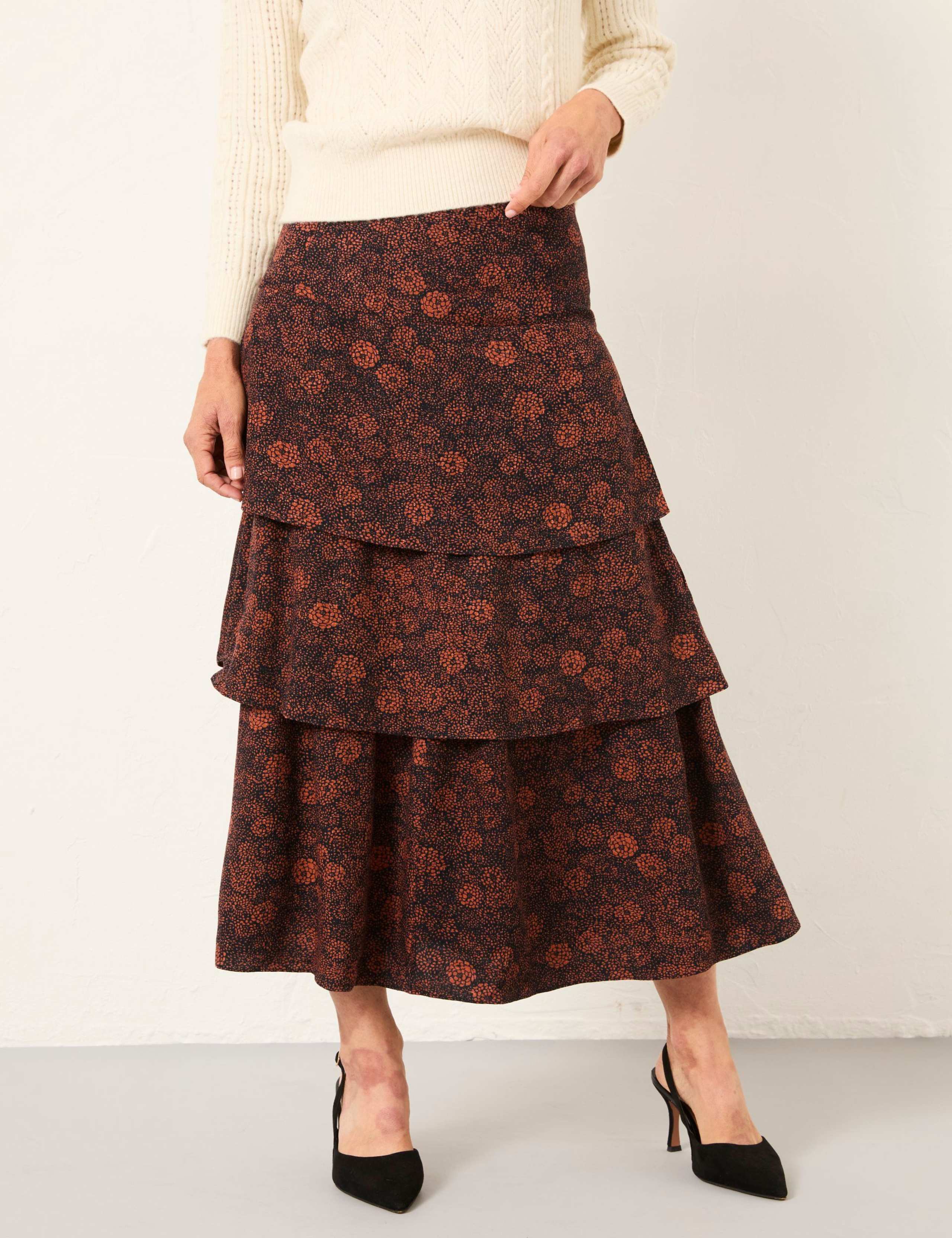 Floral Midi Tiered Skirt 3 of 6