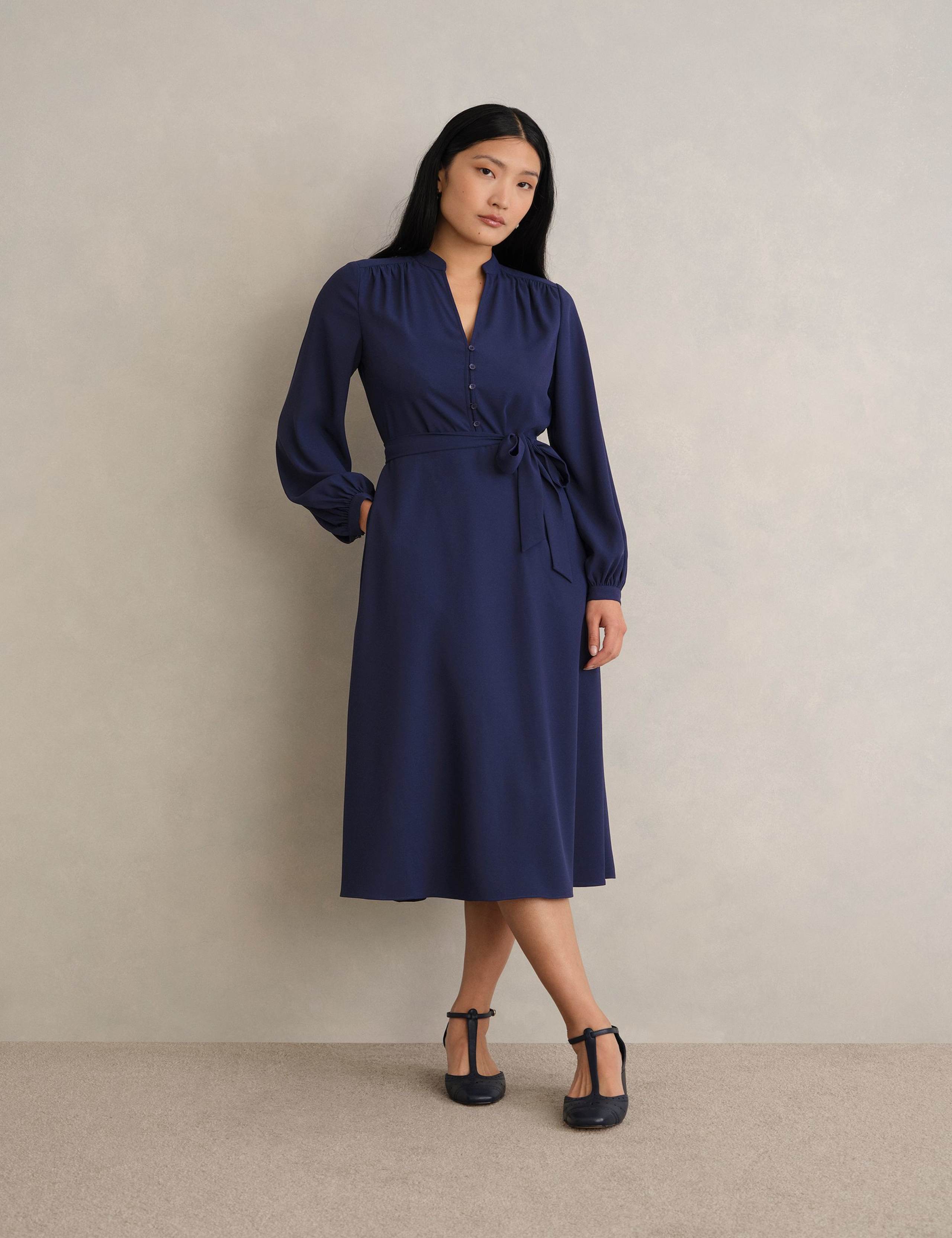 V-Neck Midi Wrap Dress 1 of 6