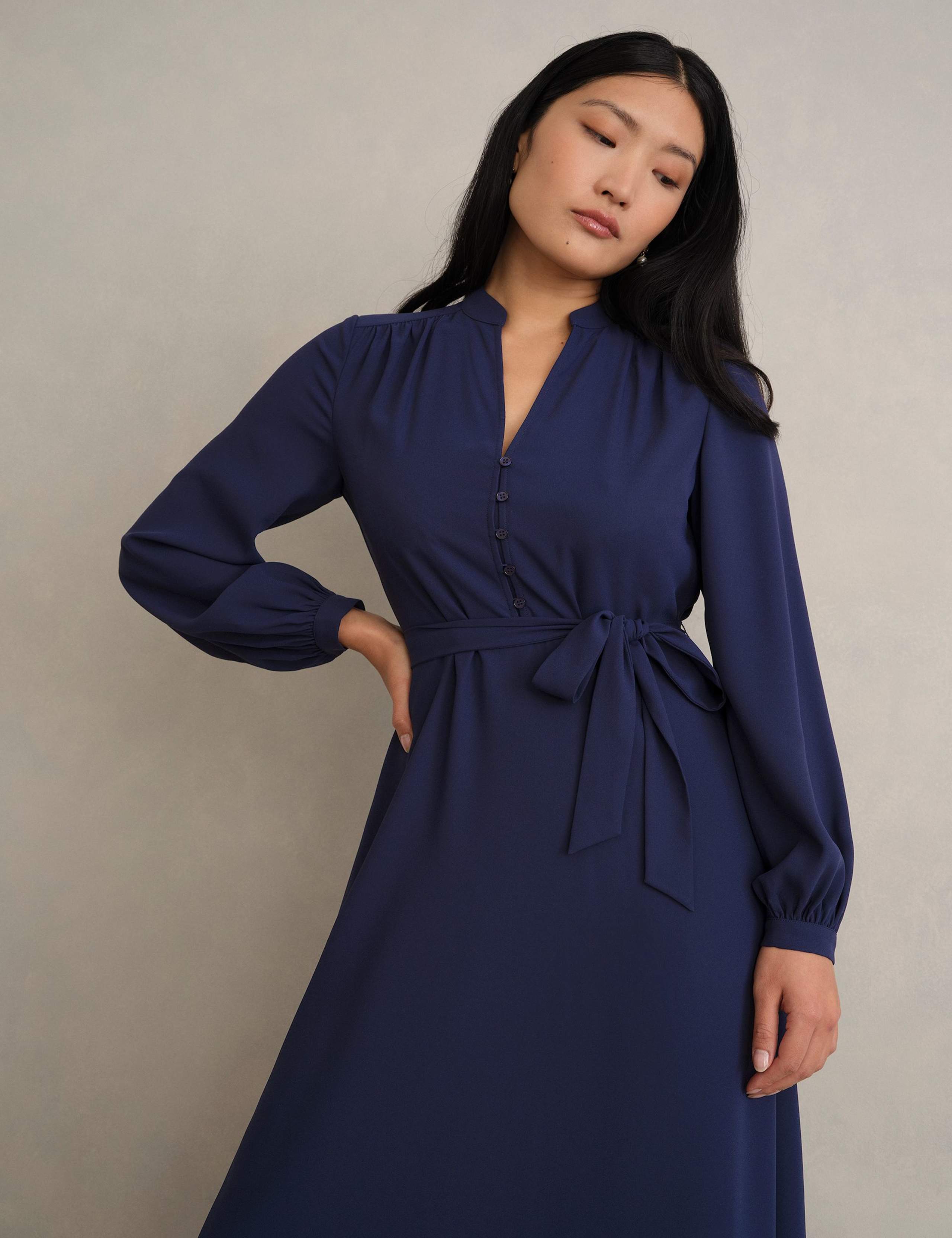 V-Neck Midi Wrap Dress 3 of 6