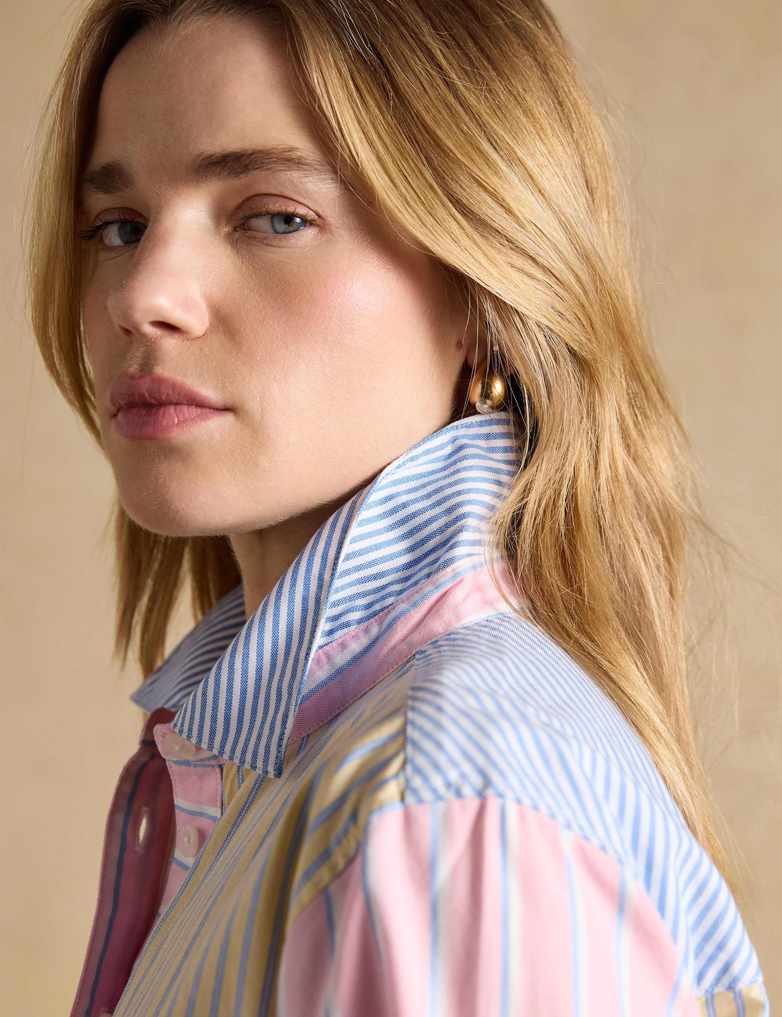 Pure Cotton Striped Collared Oxford Shirt 9 of 11