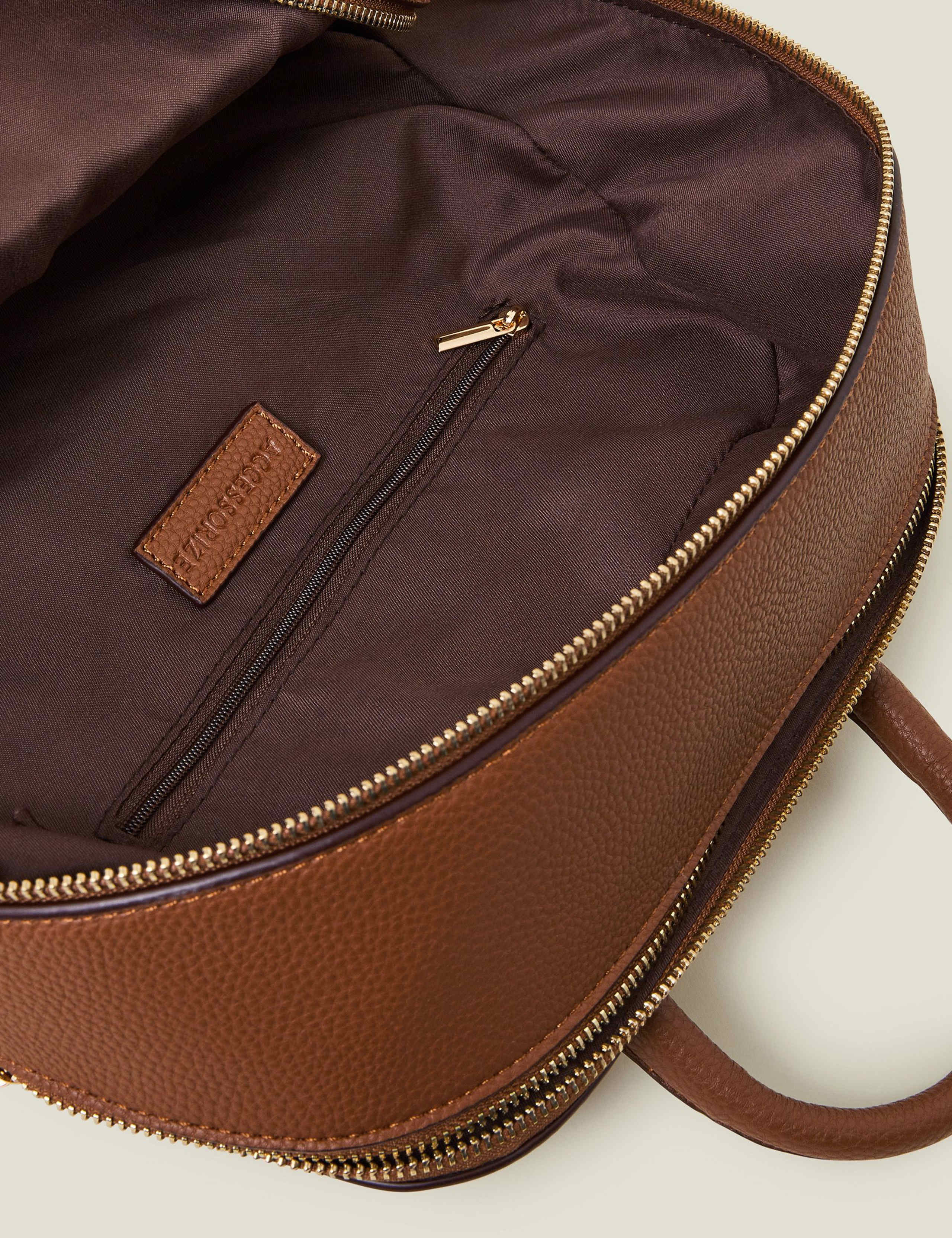 Faux Leather Zip Around Backpack 4 of 5