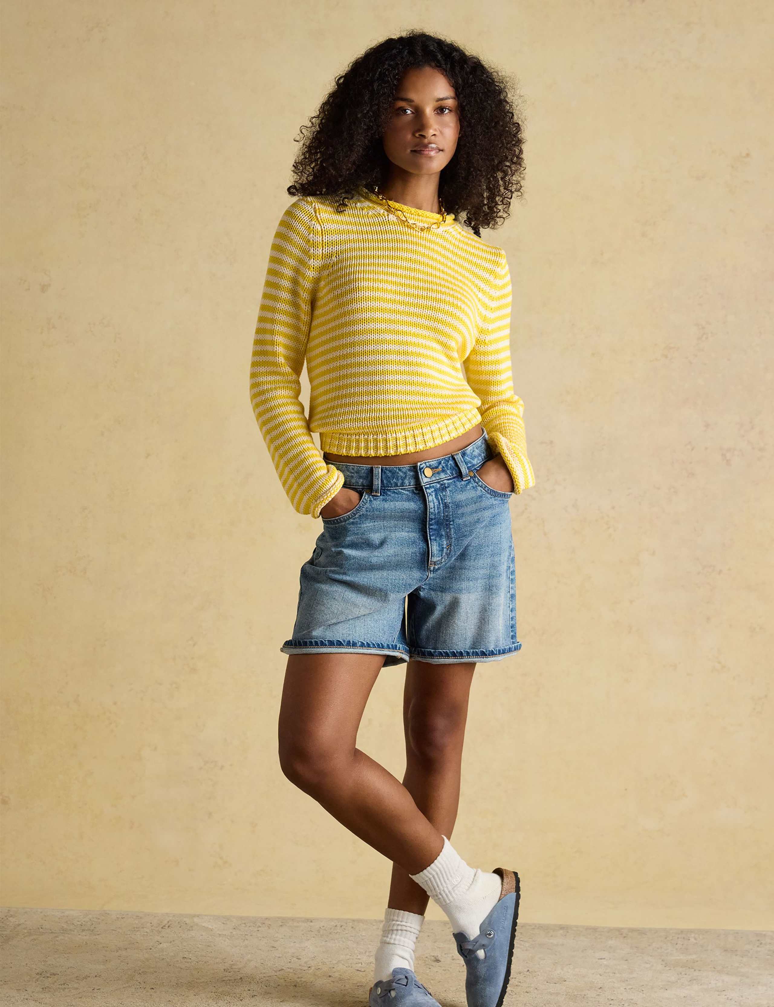 Pure Cotton Striped Crew Neck Jumper 1 of 9