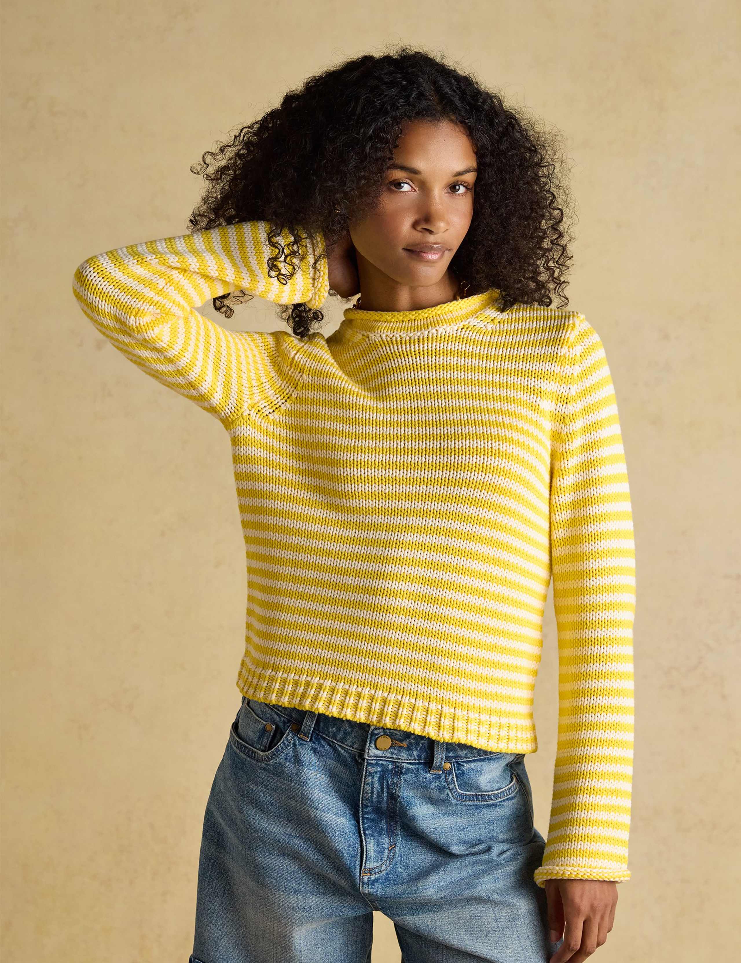 Pure Cotton Striped Crew Neck Jumper 3 of 9