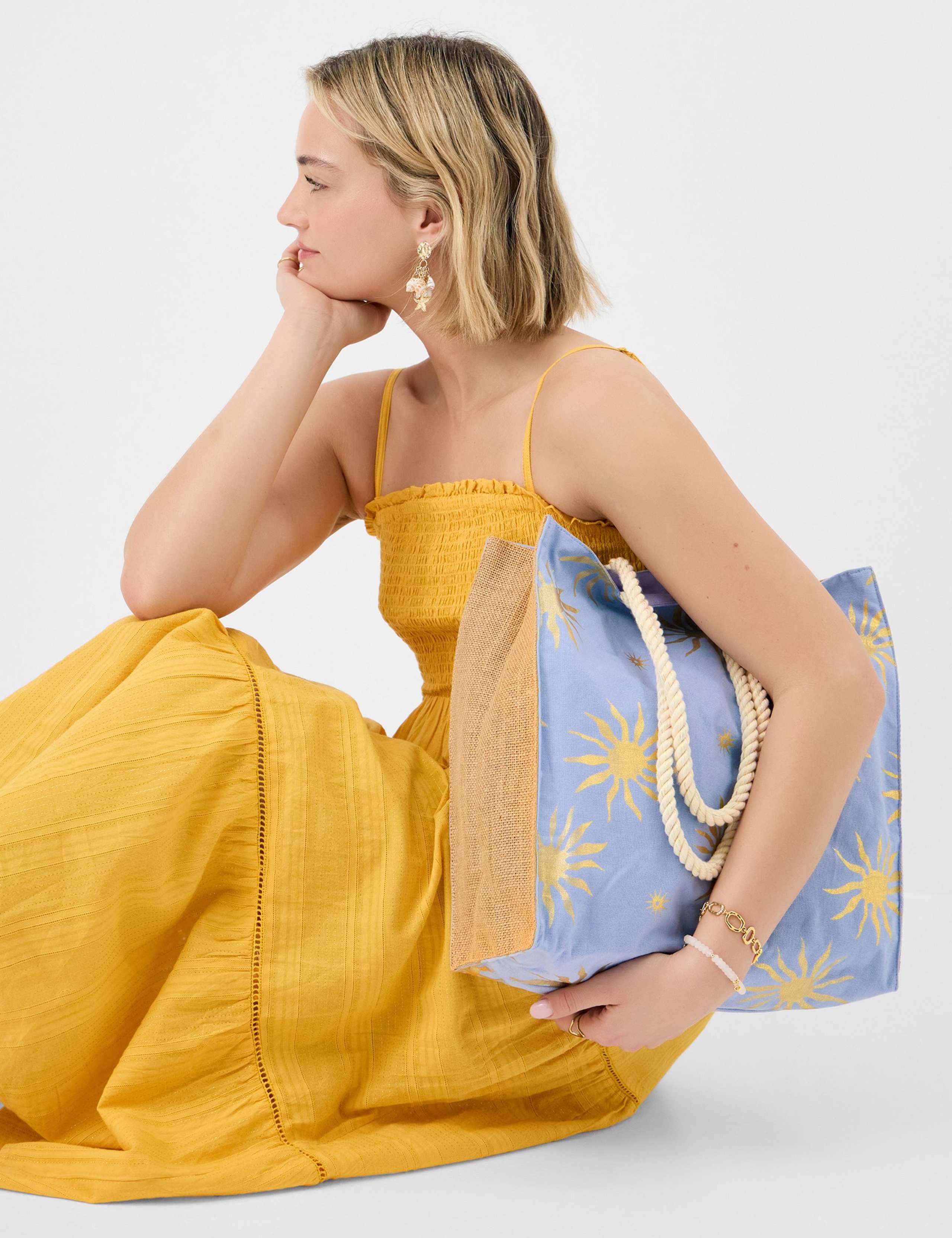 Pure Cotton Metallic Sun Shopper Tote Bag 3 of 5