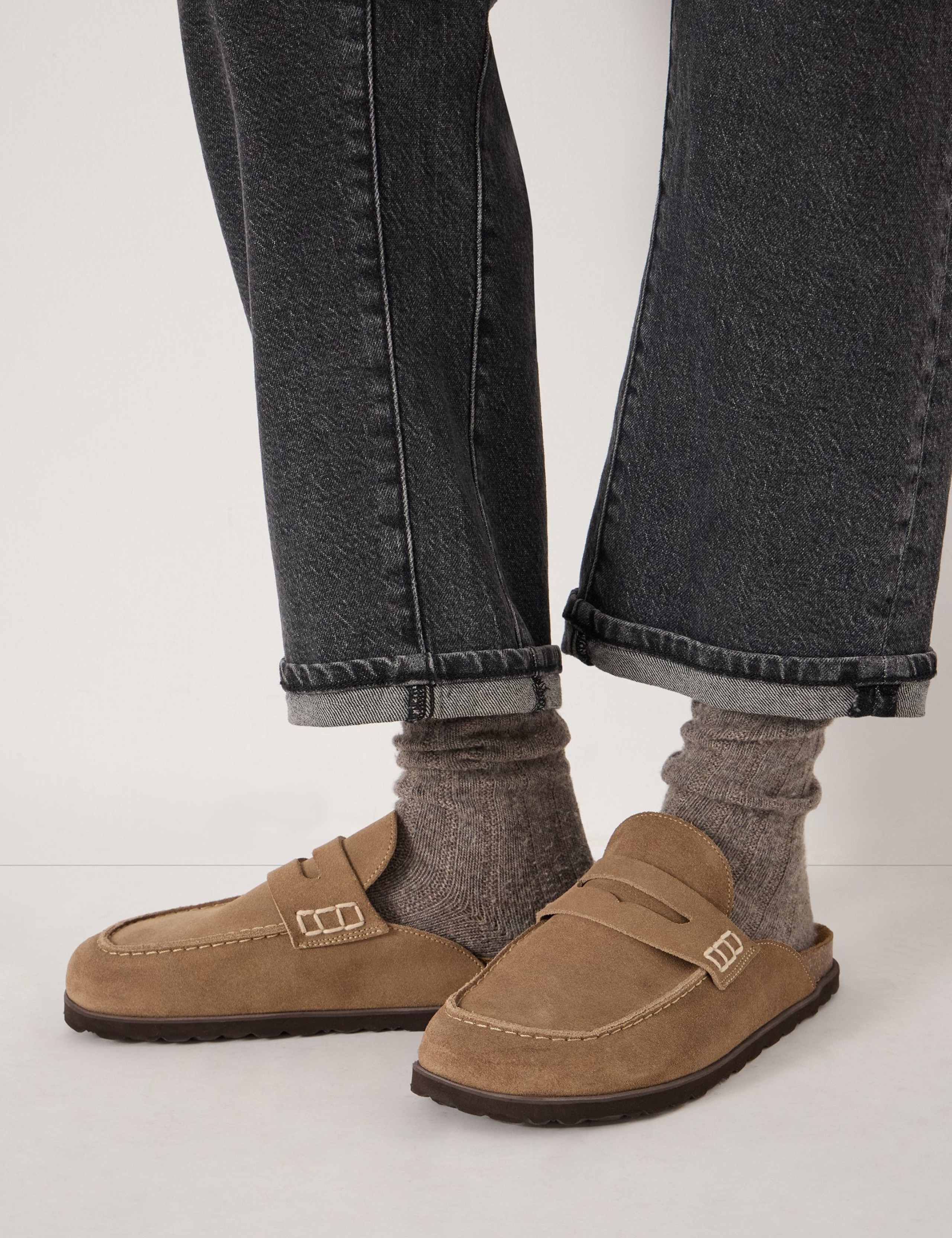 Suede Flat Mules 2 of 5