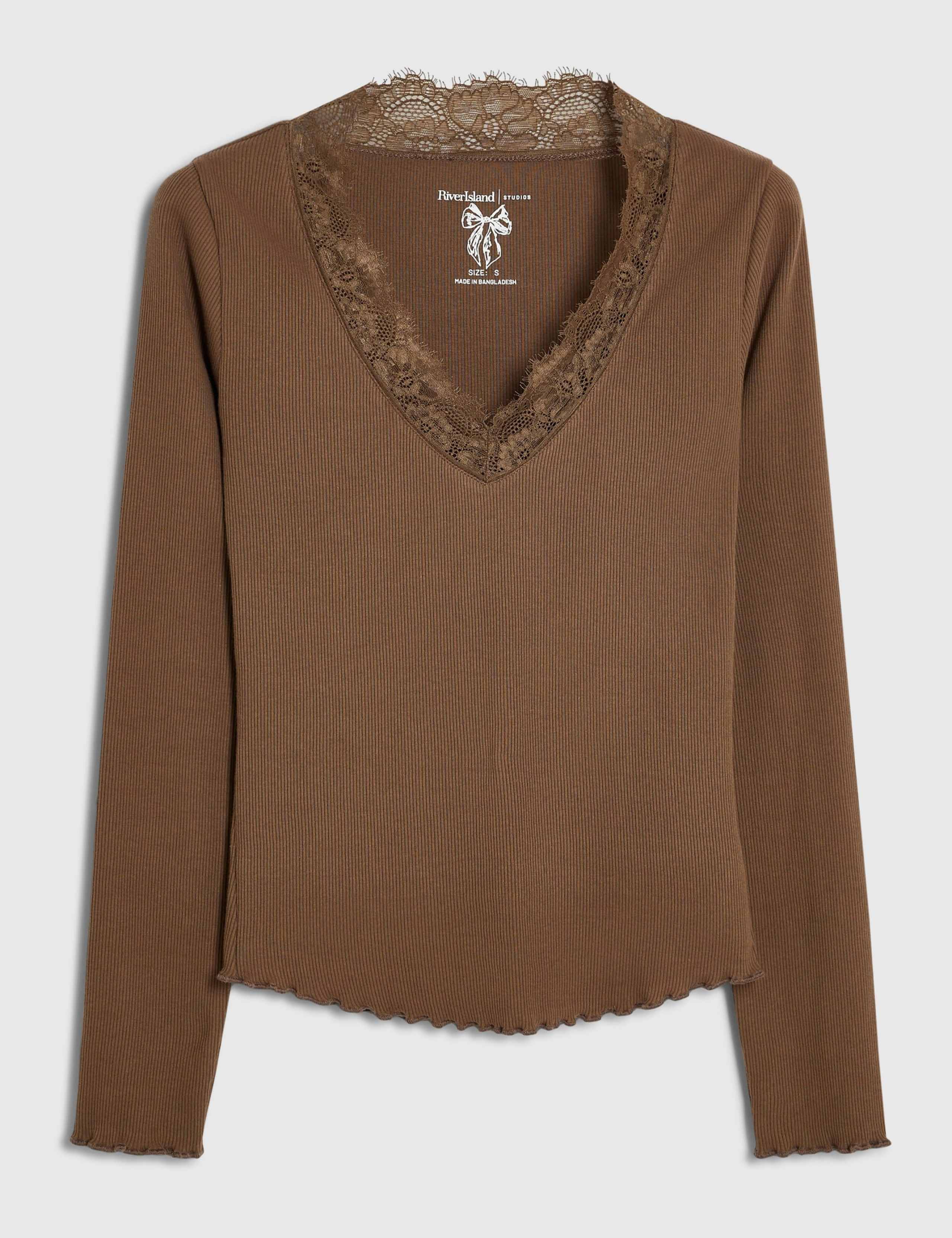 Pure Cotton Lace V Neck Top 6 of 6