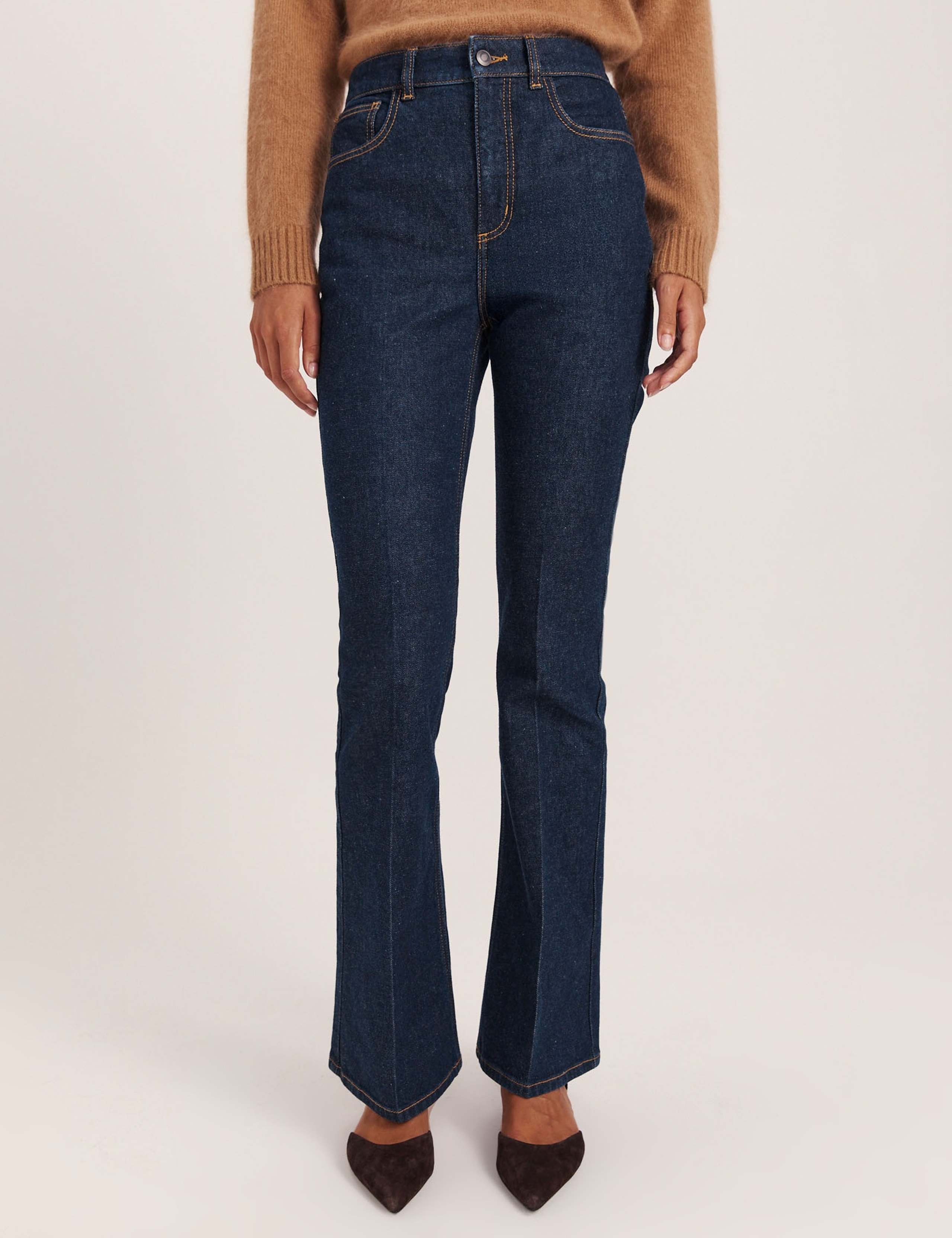 High Waisted Crease Front Bootcut Jeans with Lyocell 5 of 8