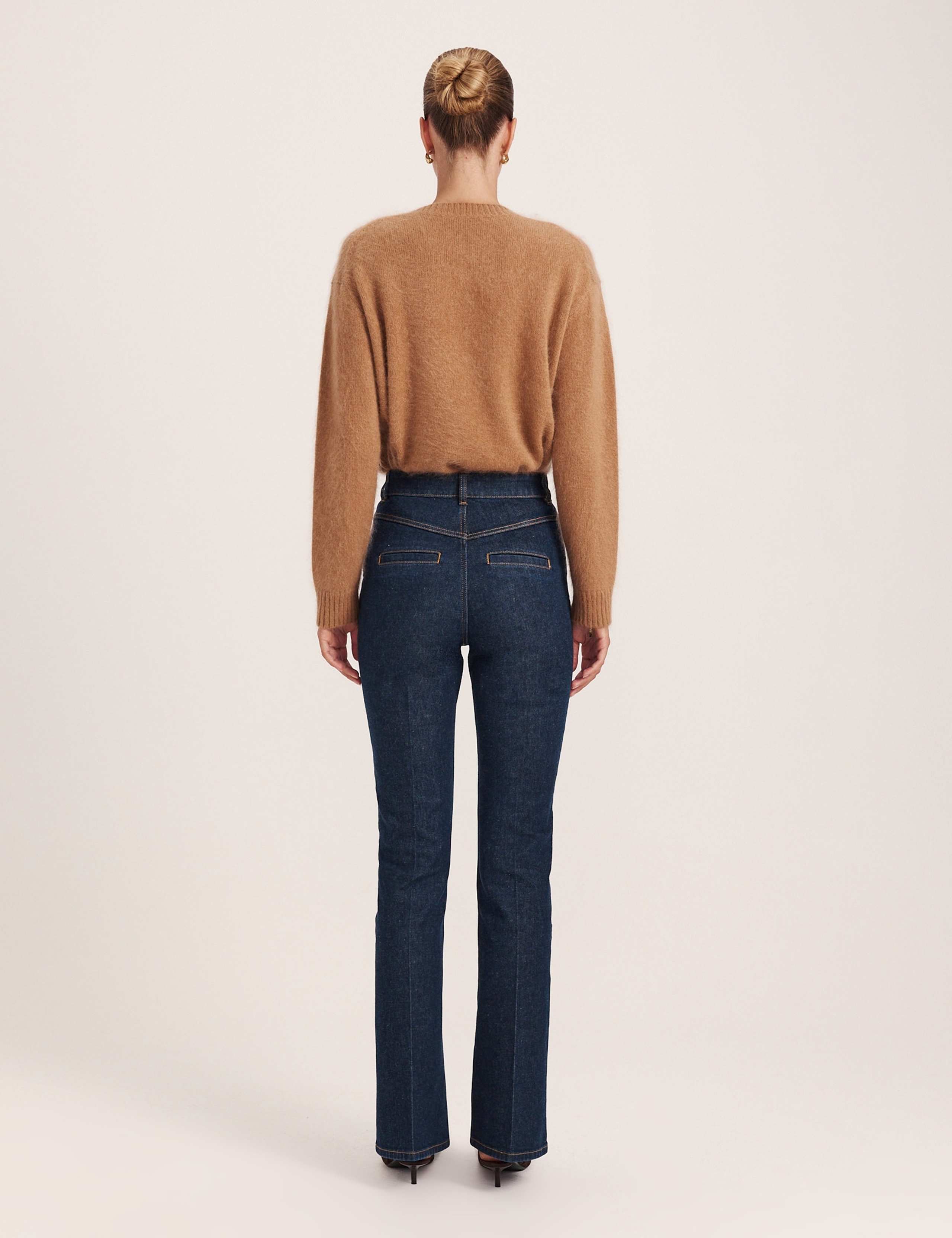 High Waisted Crease Front Bootcut Jeans with Lyocell 6 of 8