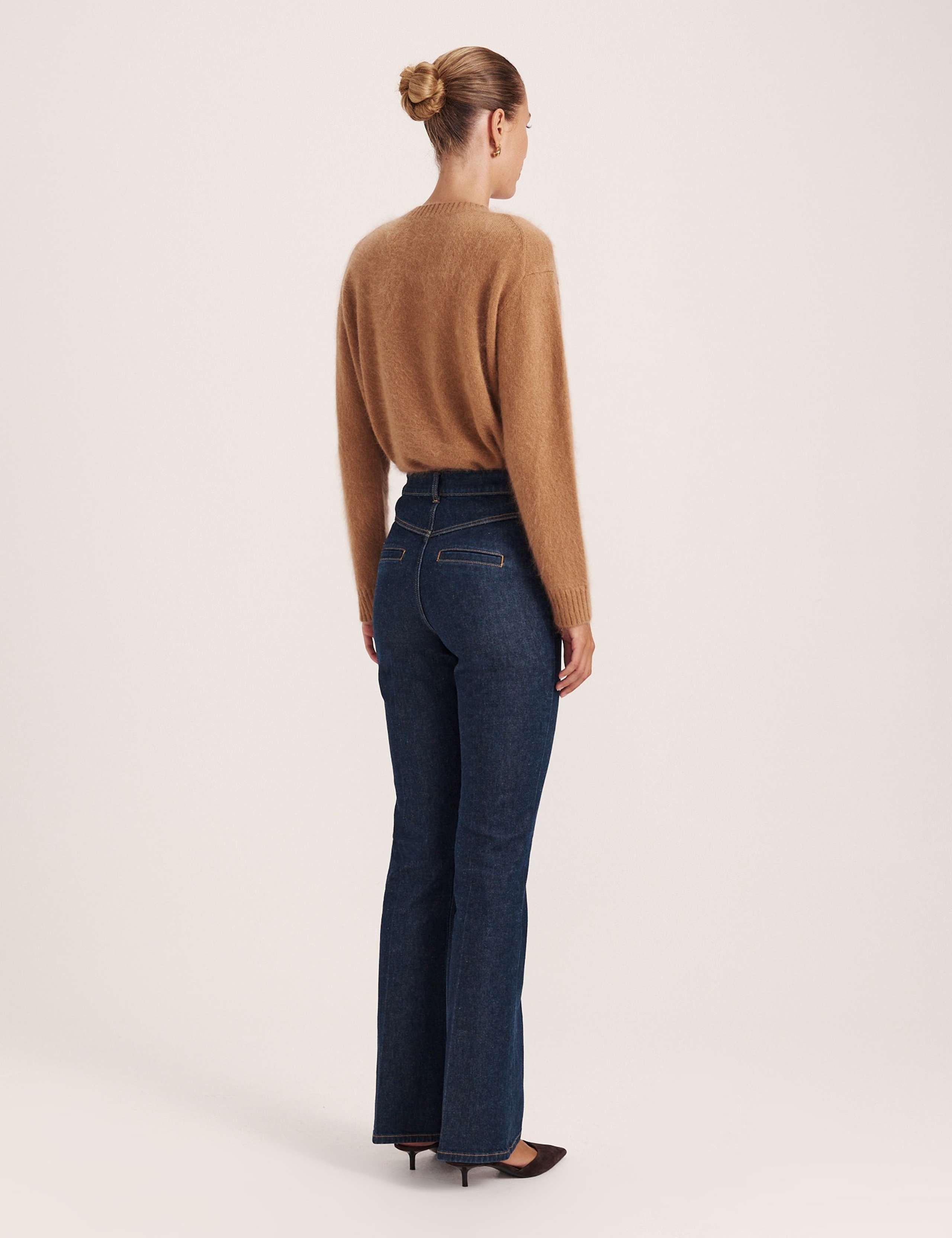 High Waisted Crease Front Bootcut Jeans with Lyocell 8 of 8