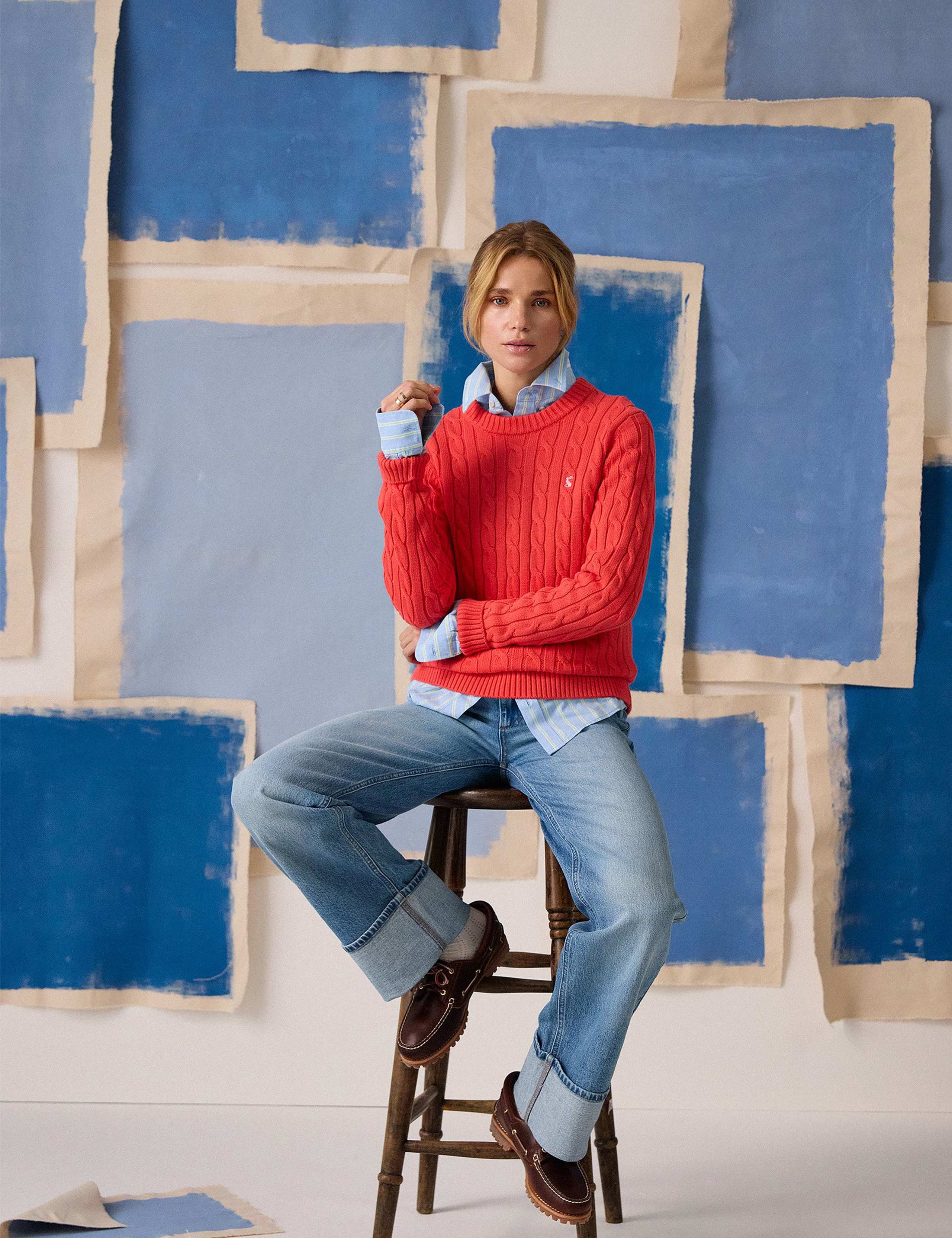 Pure Cotton Cable Knit Crew Neck Jumper 2 of 3