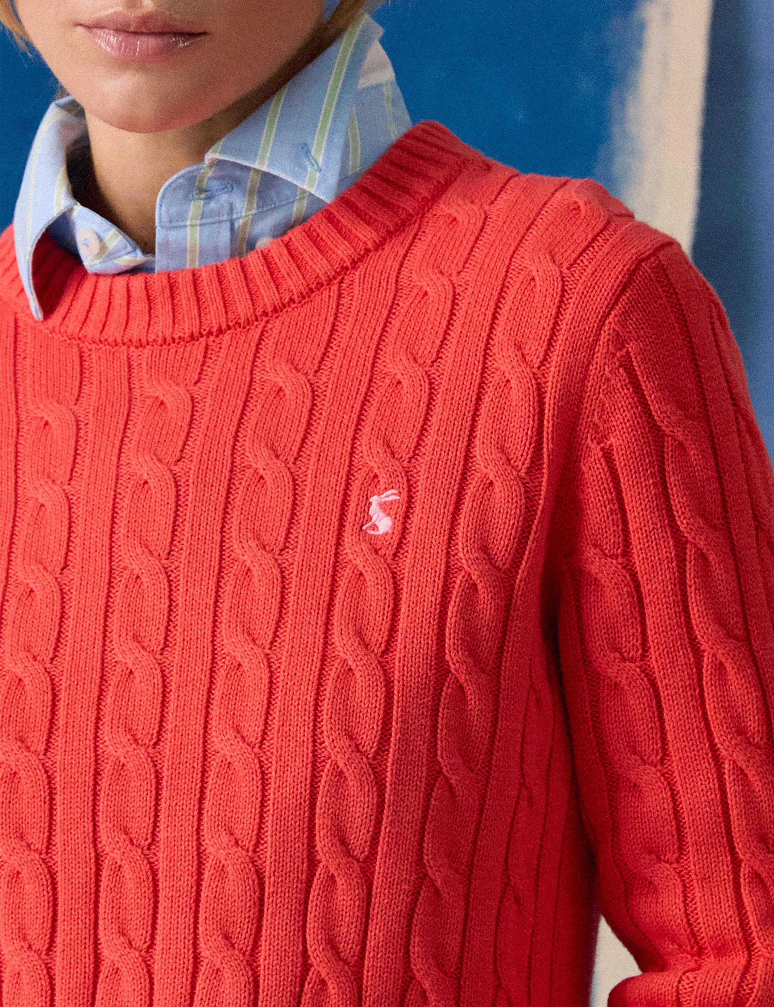 Pure Cotton Cable Knit Crew Neck Jumper 3 of 3