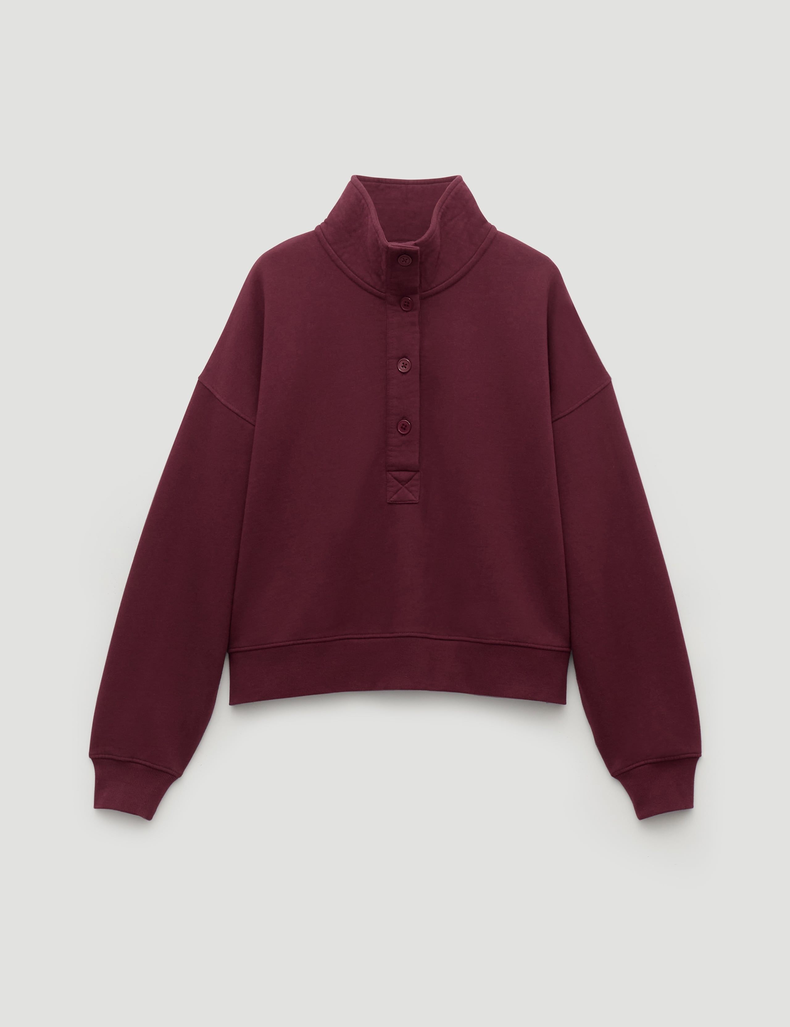 Pure Cotton Button Detail Sweatshirt 2 of 5