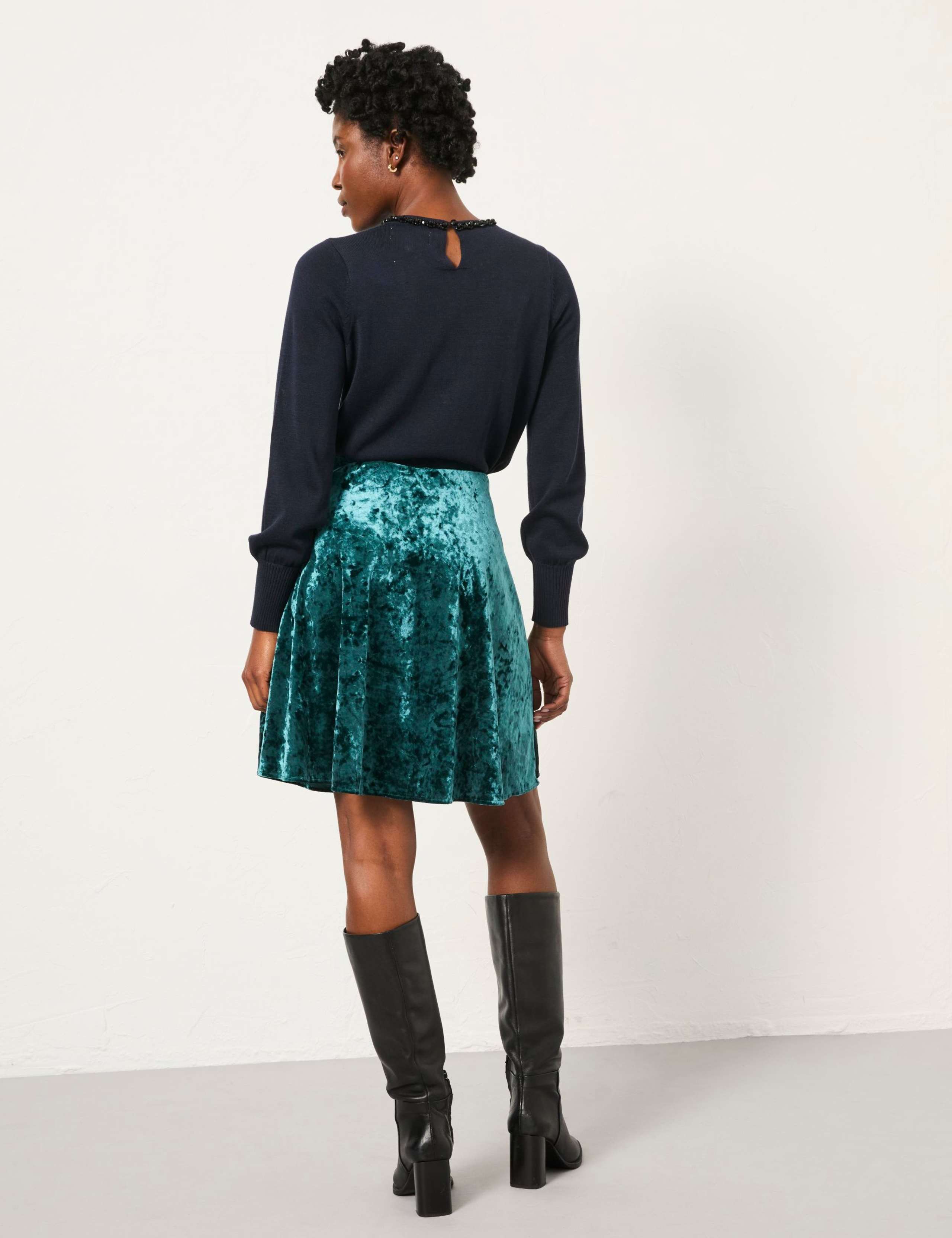 Velvet Mini Skater Skirt 3 of 6