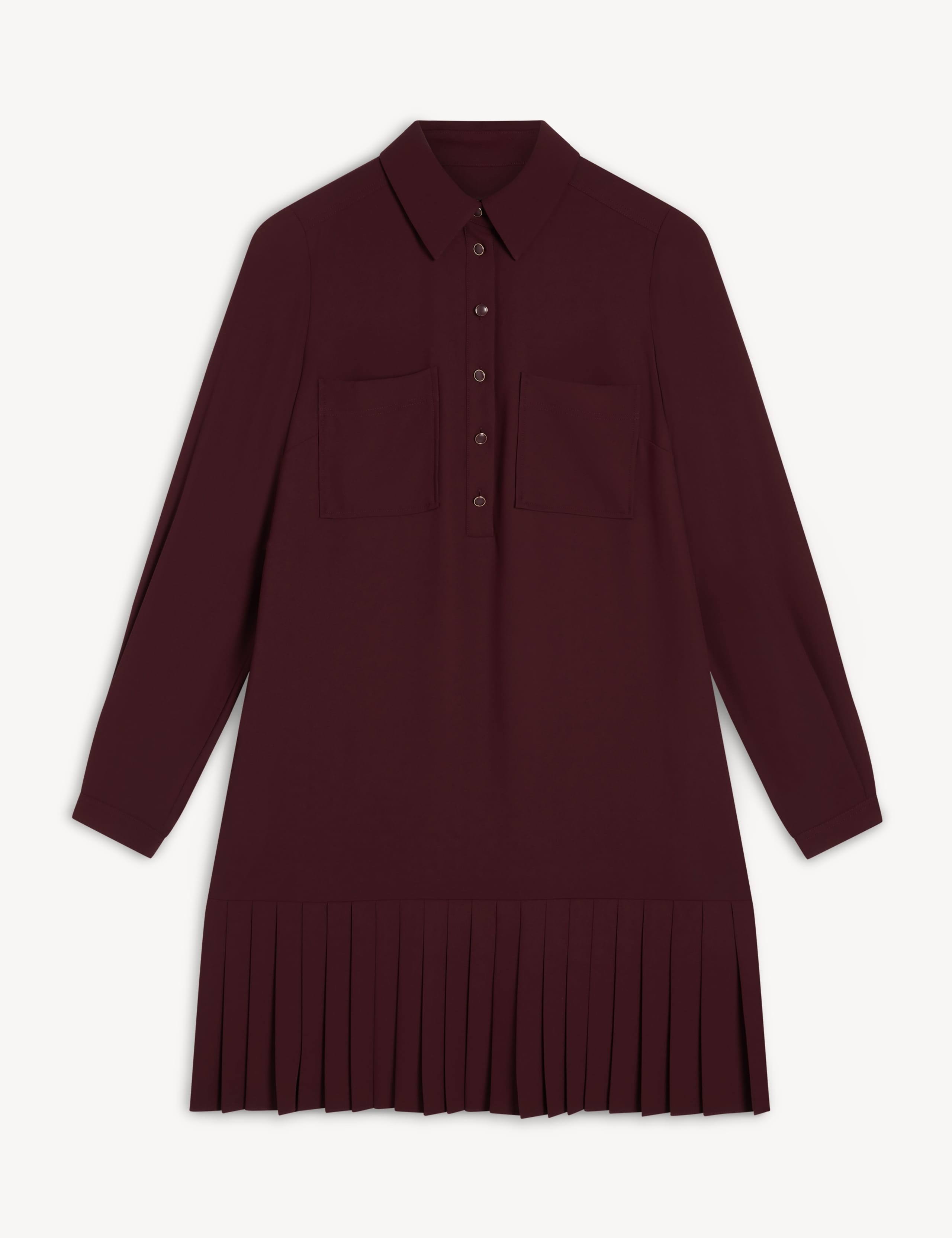 Button Front Knee Length Shirt Dress 2 of 6