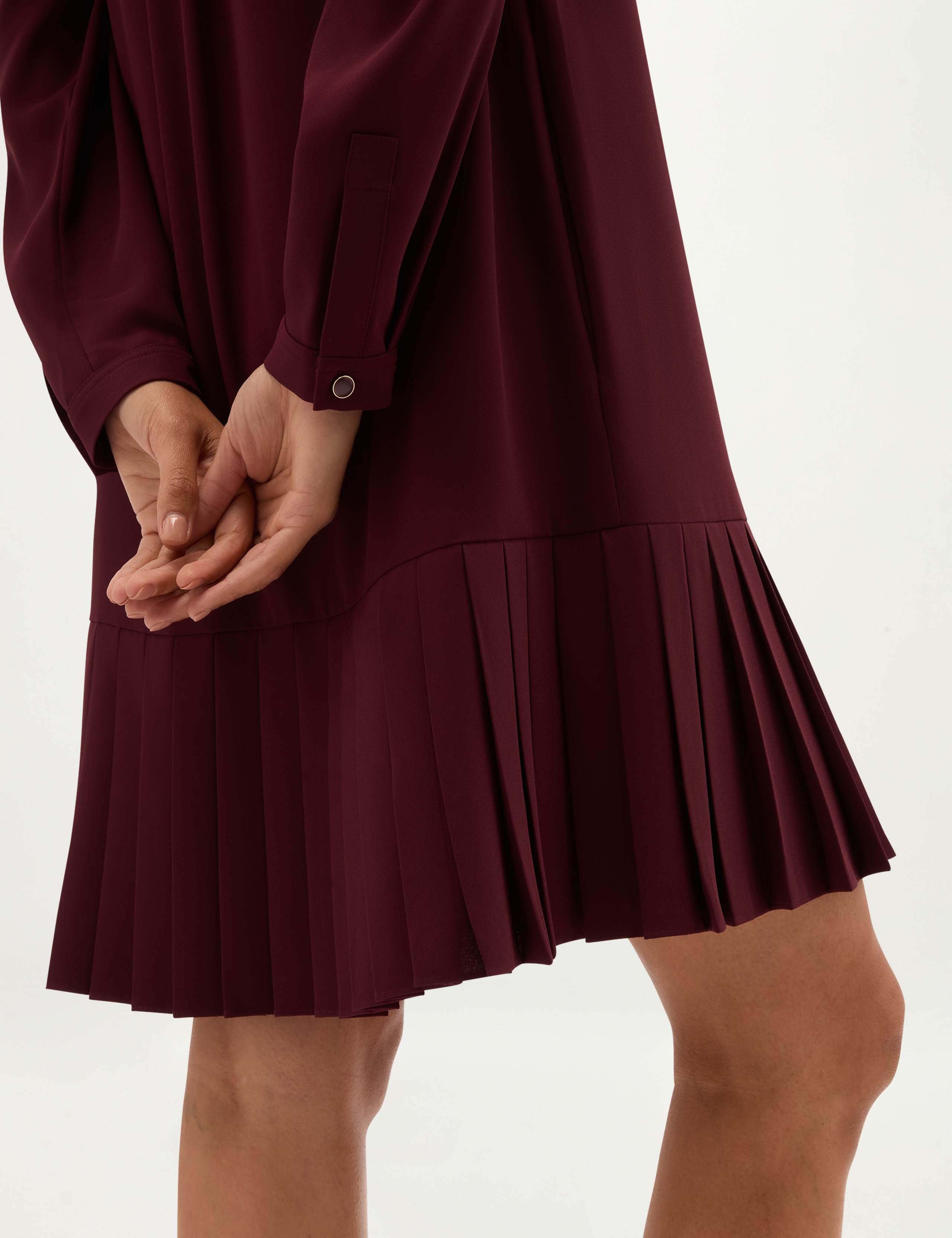 Button Front Knee Length Shirt Dress 3 of 6