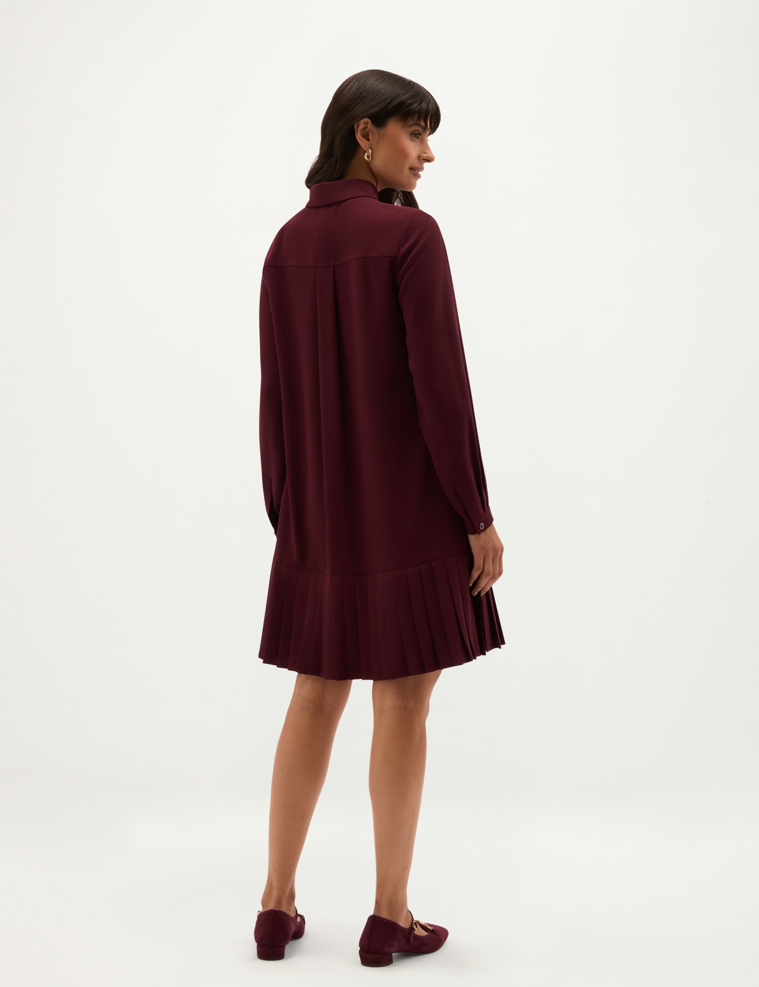 Button Front Knee Length Shirt Dress 5 of 6